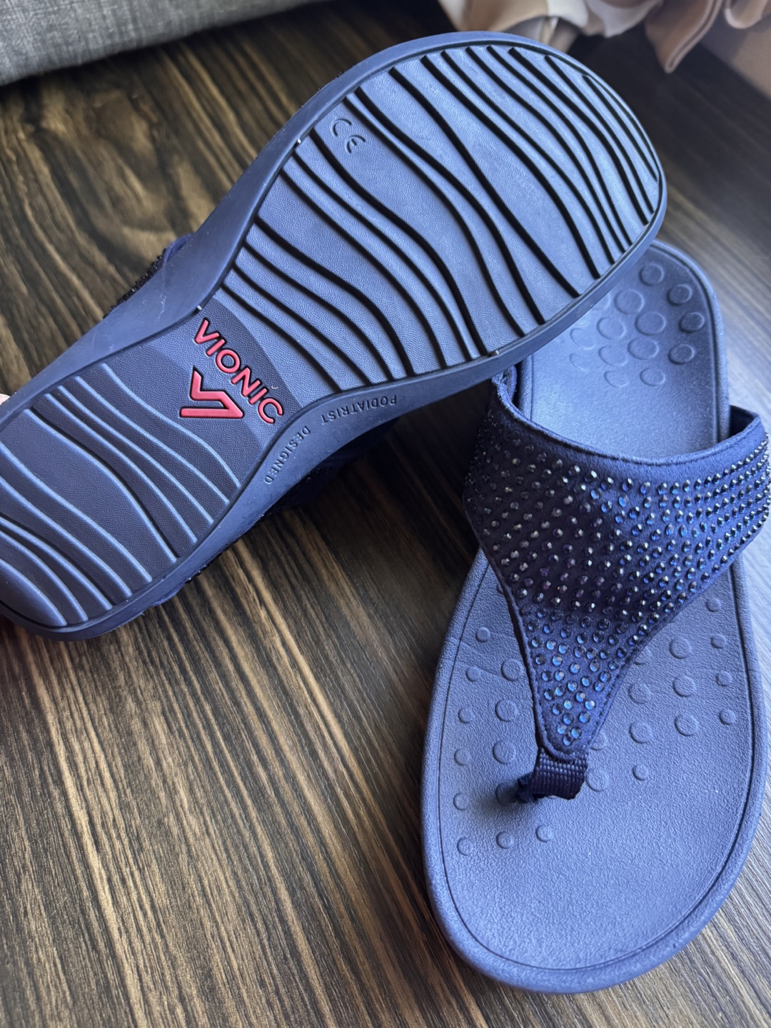 Vionic Flip-Flops - Blue with Embellishments - photo 2