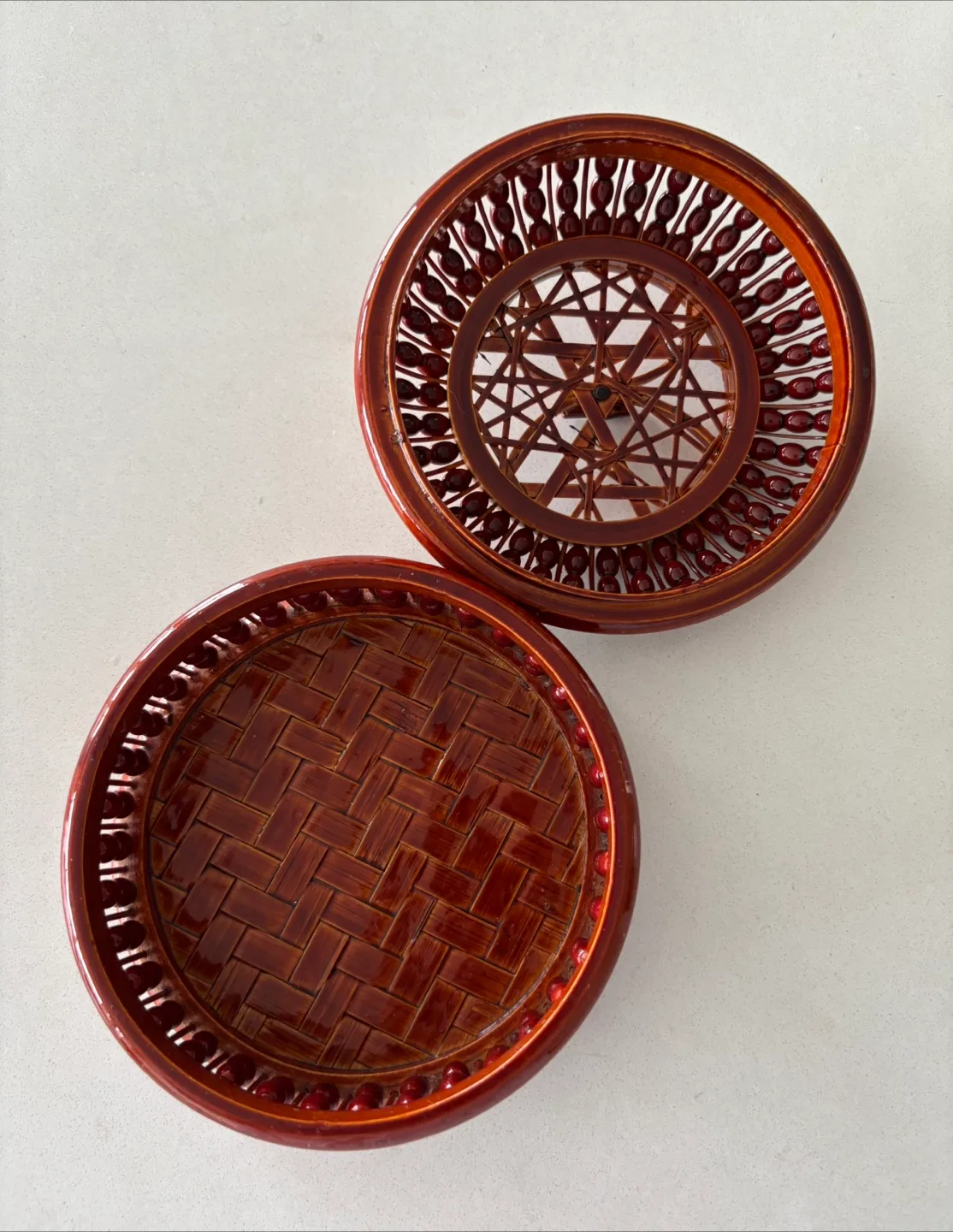 Vintage Wooden/Bamboo Trinket Box image indicator(4)