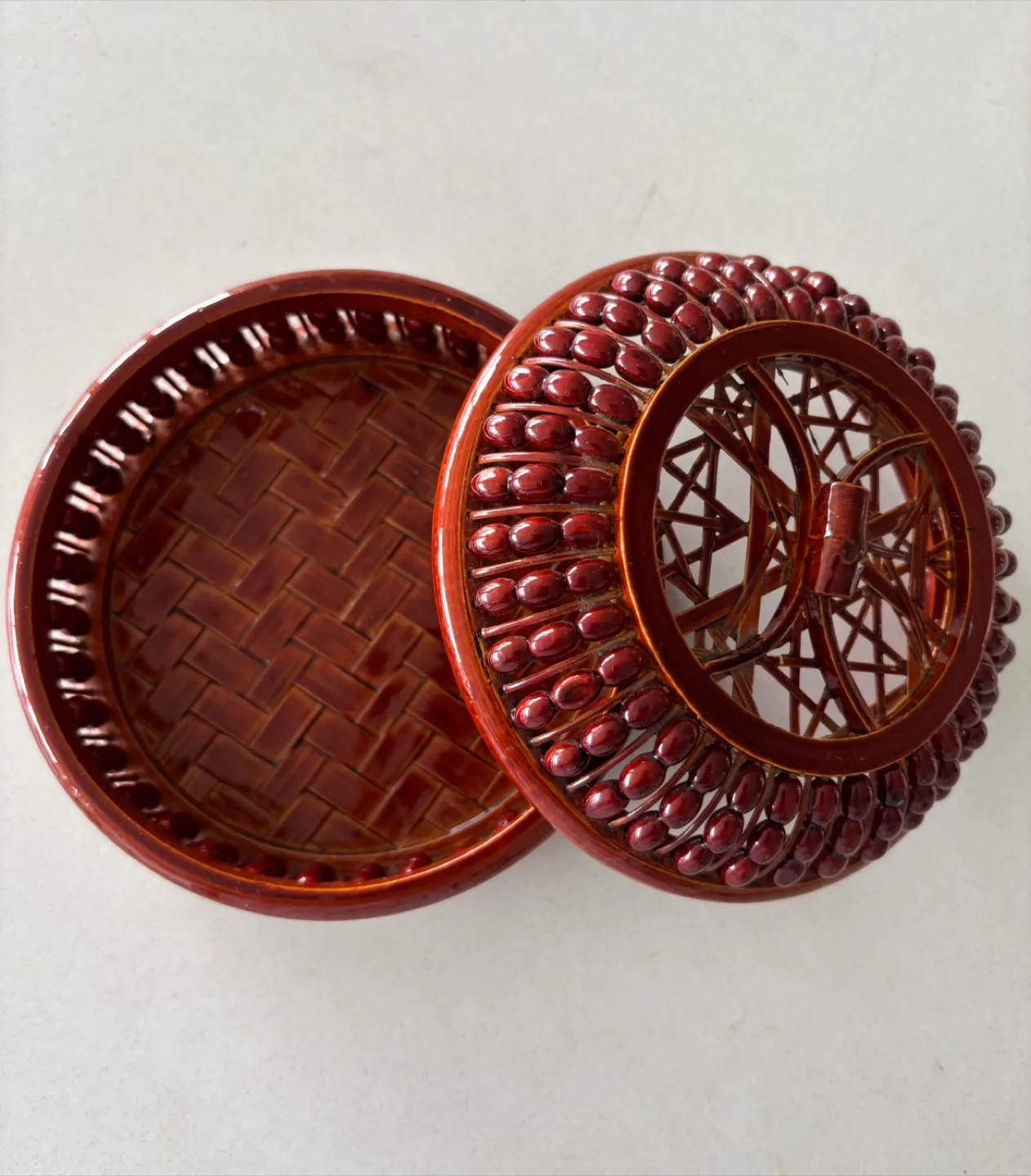 Vintage Wooden/Bamboo Trinket Box image indicator(3)