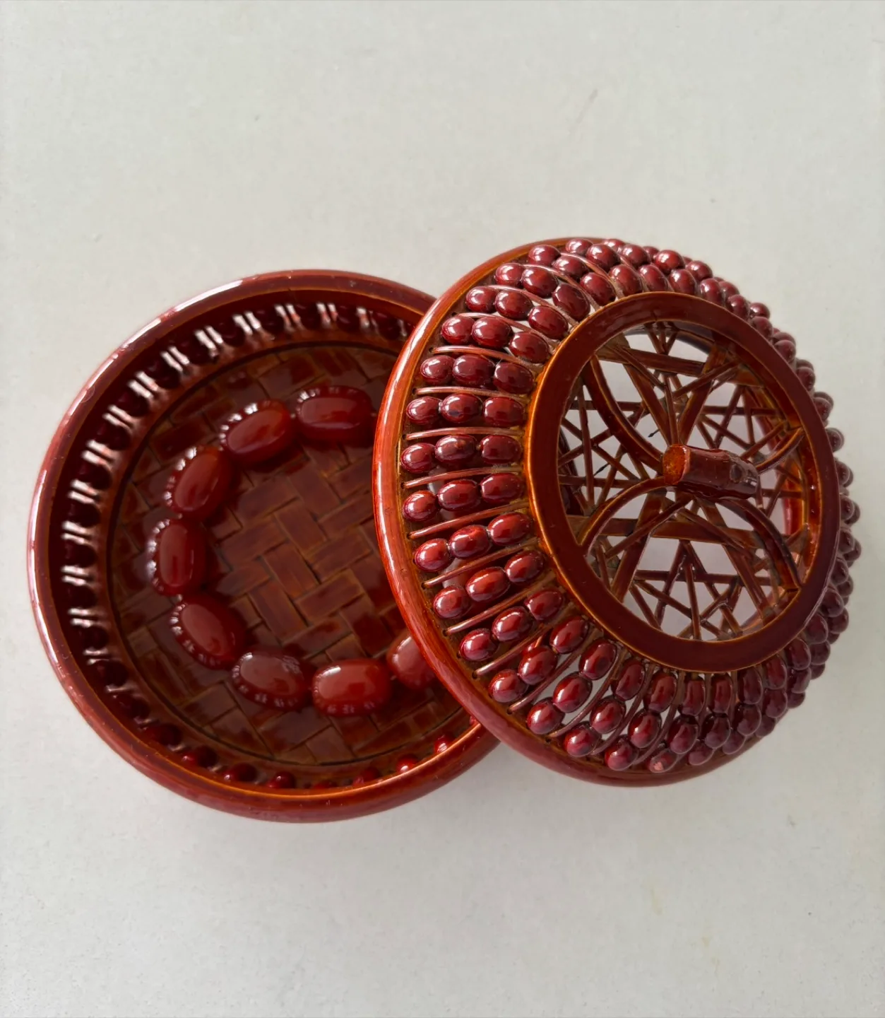 Vintage Wooden/Bamboo Trinket Box image indicator(2)