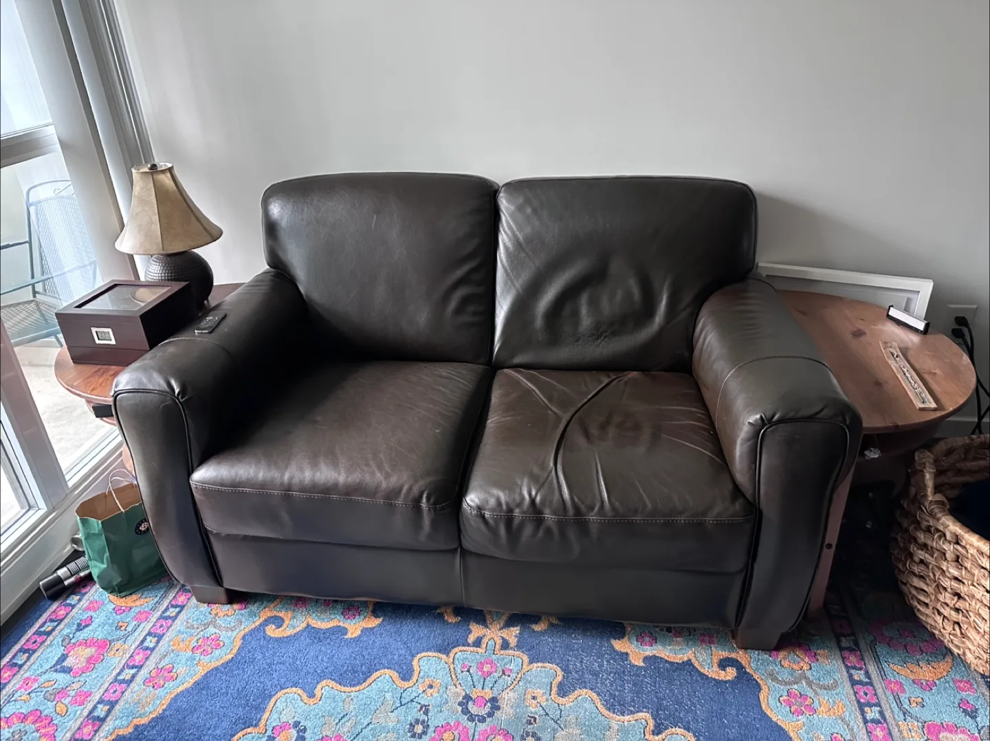 Natuzzi Leather Loveseat image indicator(2)