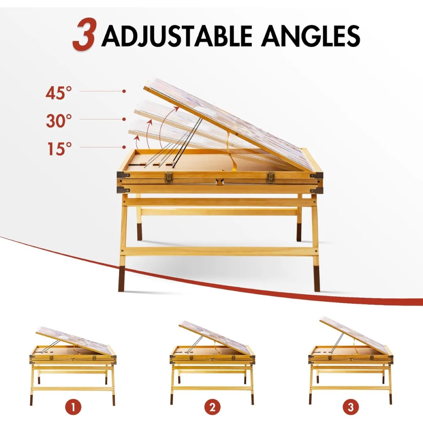 ROBUD 1500-Piece Puzzle Board, Wooden Puzzle Table with Cover image indicator(3)