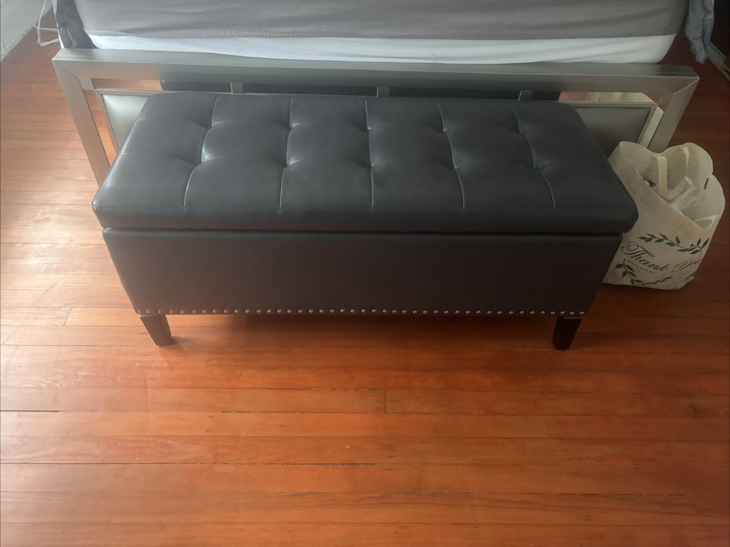 Grey Storage Ottoman