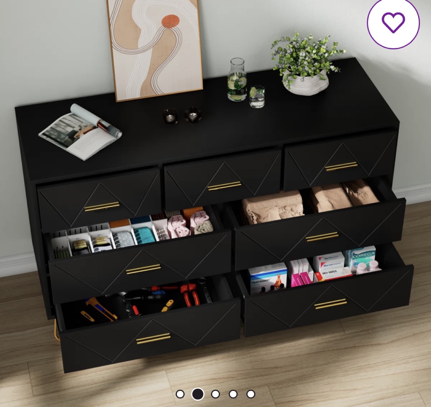 Black Dresser with Gold Accents - photo 4
