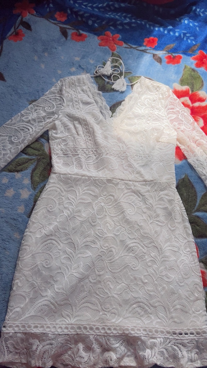 EillyBazar White Lace Dress - Size L
