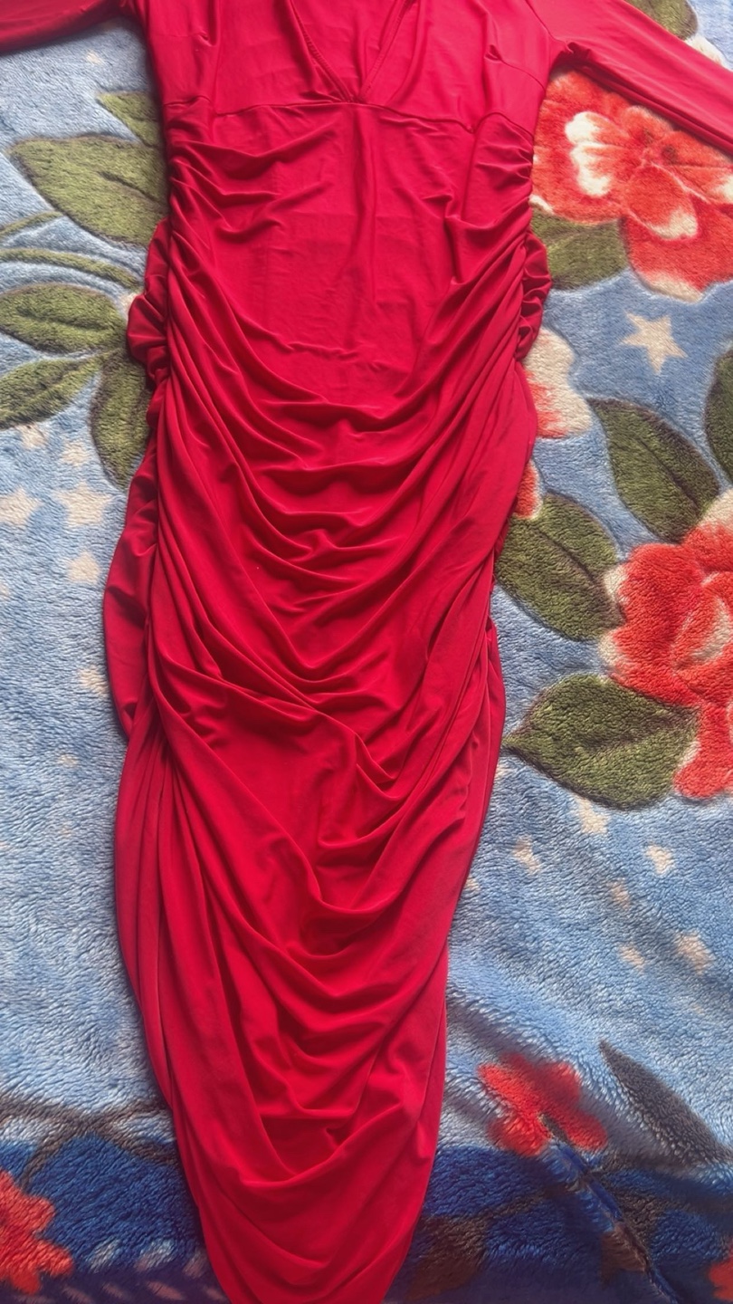 Forever 21 Red Ruched Dress