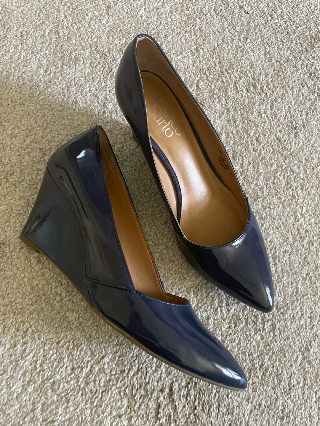 Comfy Navy Wedge Heels thumbnail