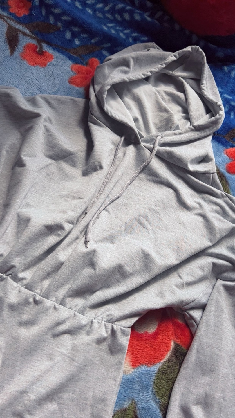 Shein Grey Hooded Dress - Size M - photo 2