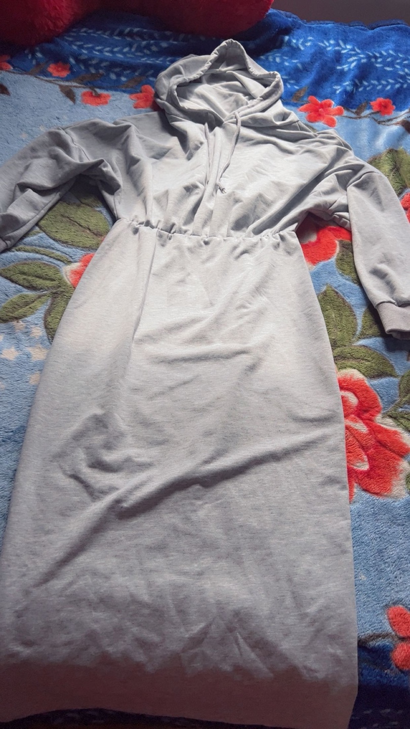 Shein Grey Hooded Dress - Size M