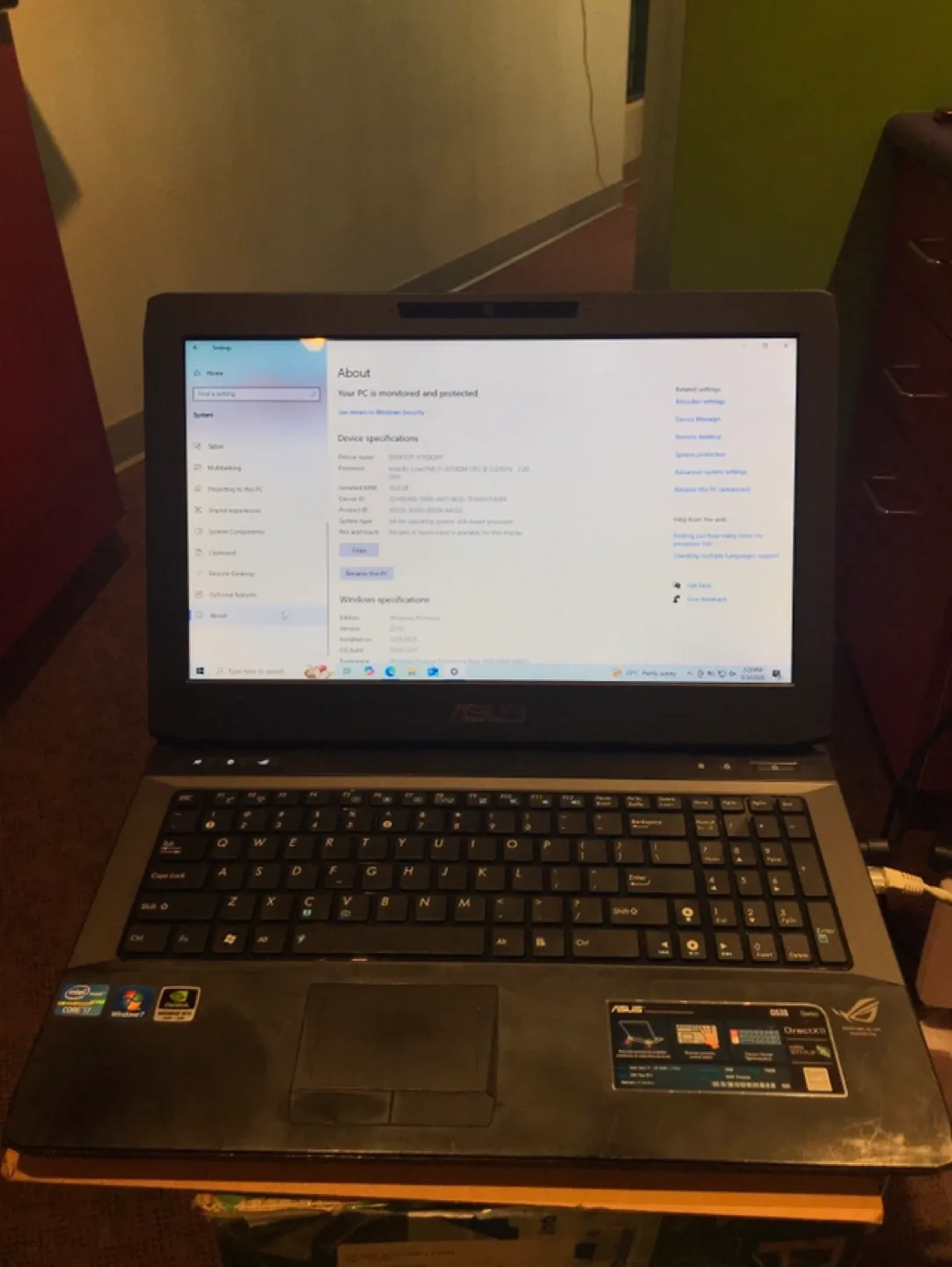 “No battery” ASUS ROG G53S i7 2670M, 16GB, 750GB HDD, GTX 560M thumbnail