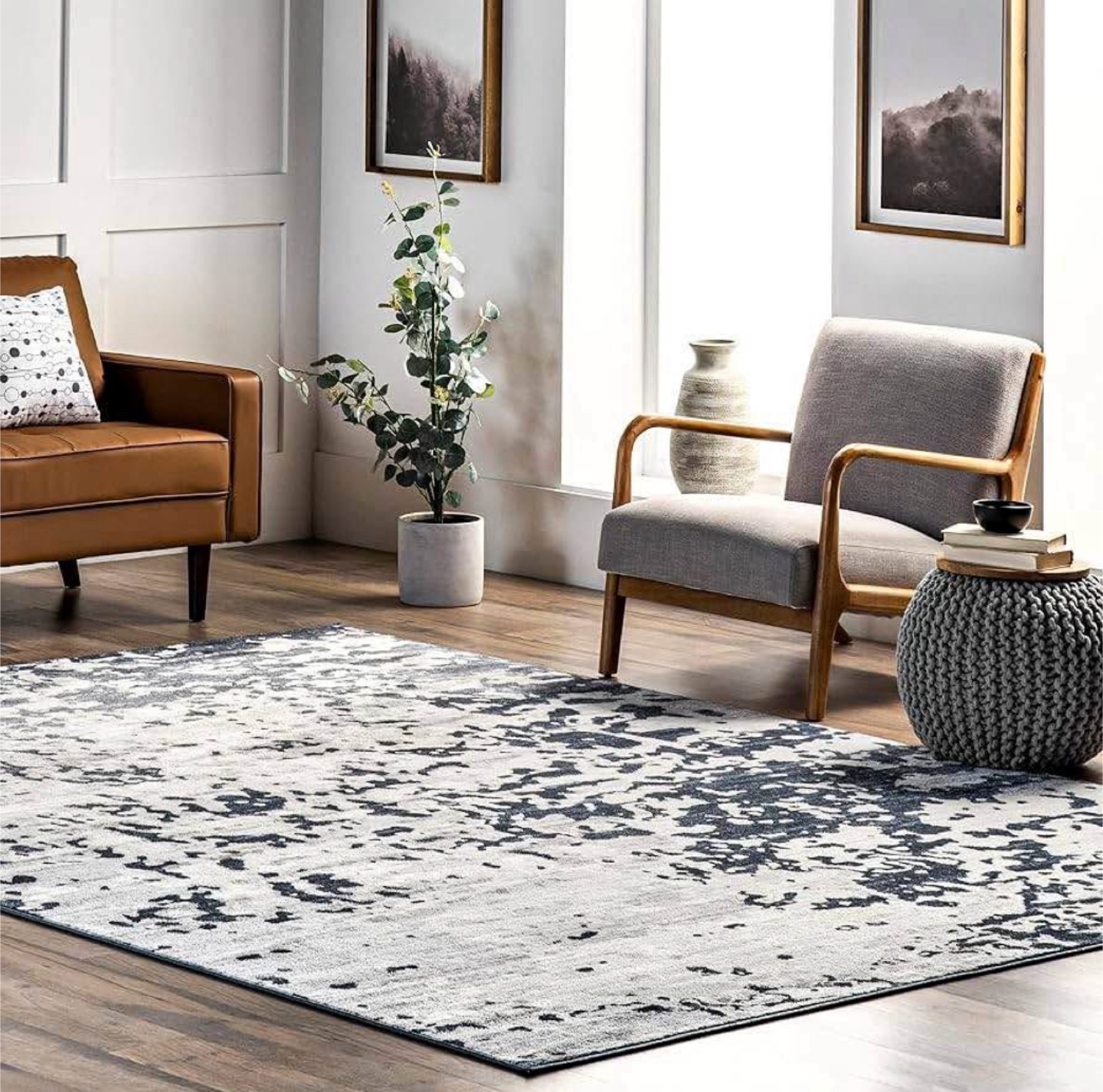 Kiran Area Rug - Grey/Beige - 5'3"x7'7" - photo 4