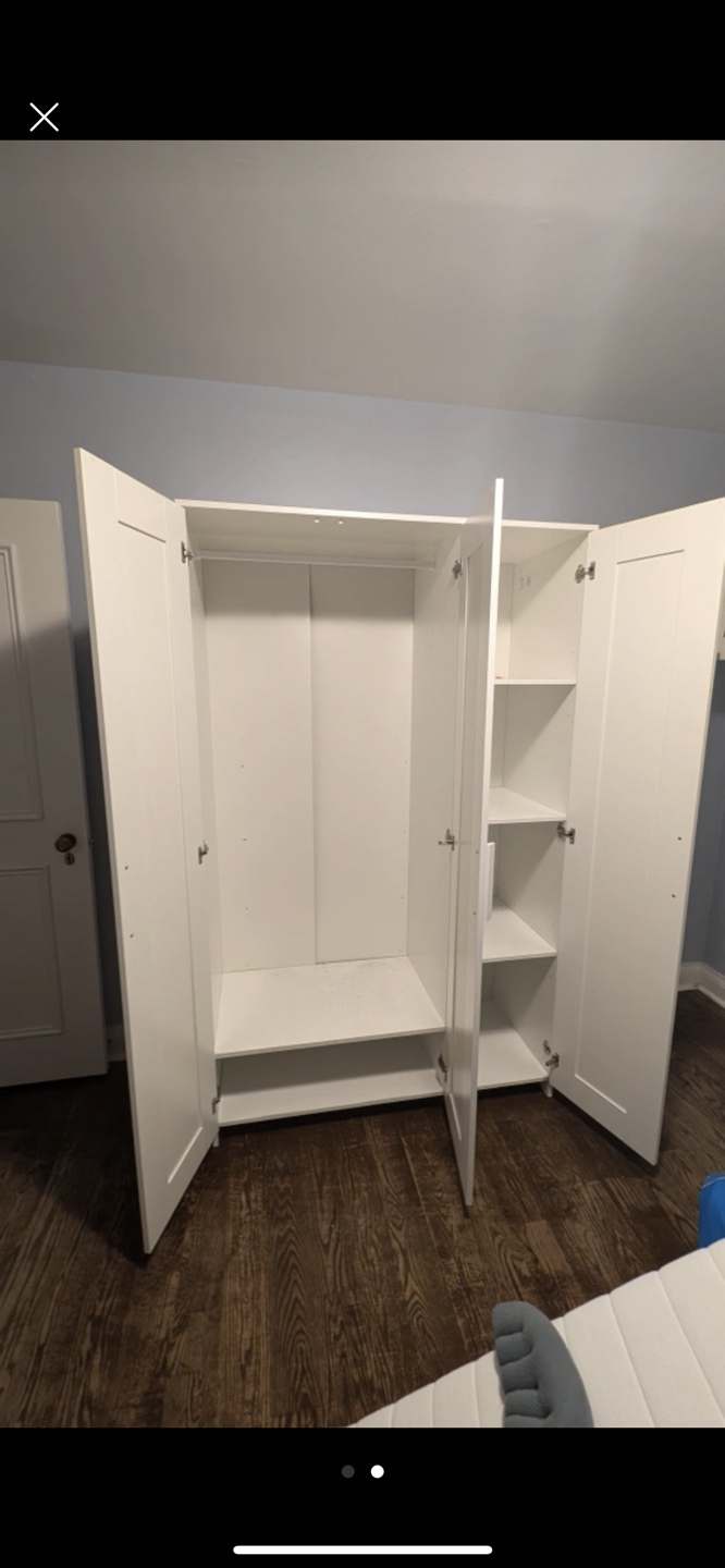 White Wardrobe with Mirror - photo 2