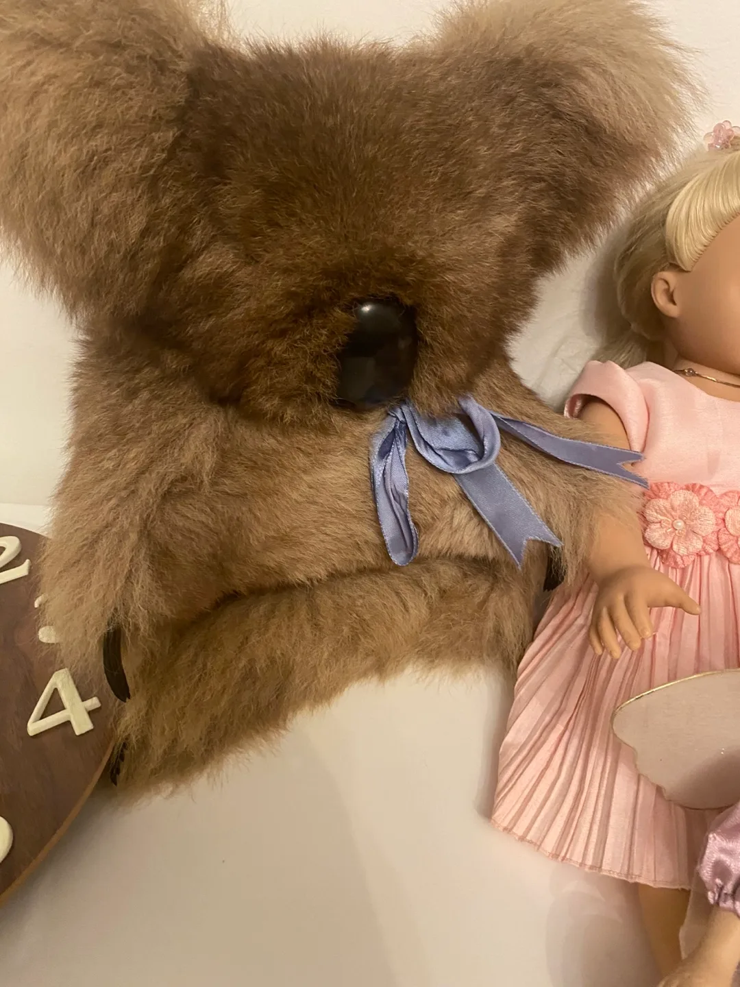 Vintage plush Koala bear with ribbon thumbnail