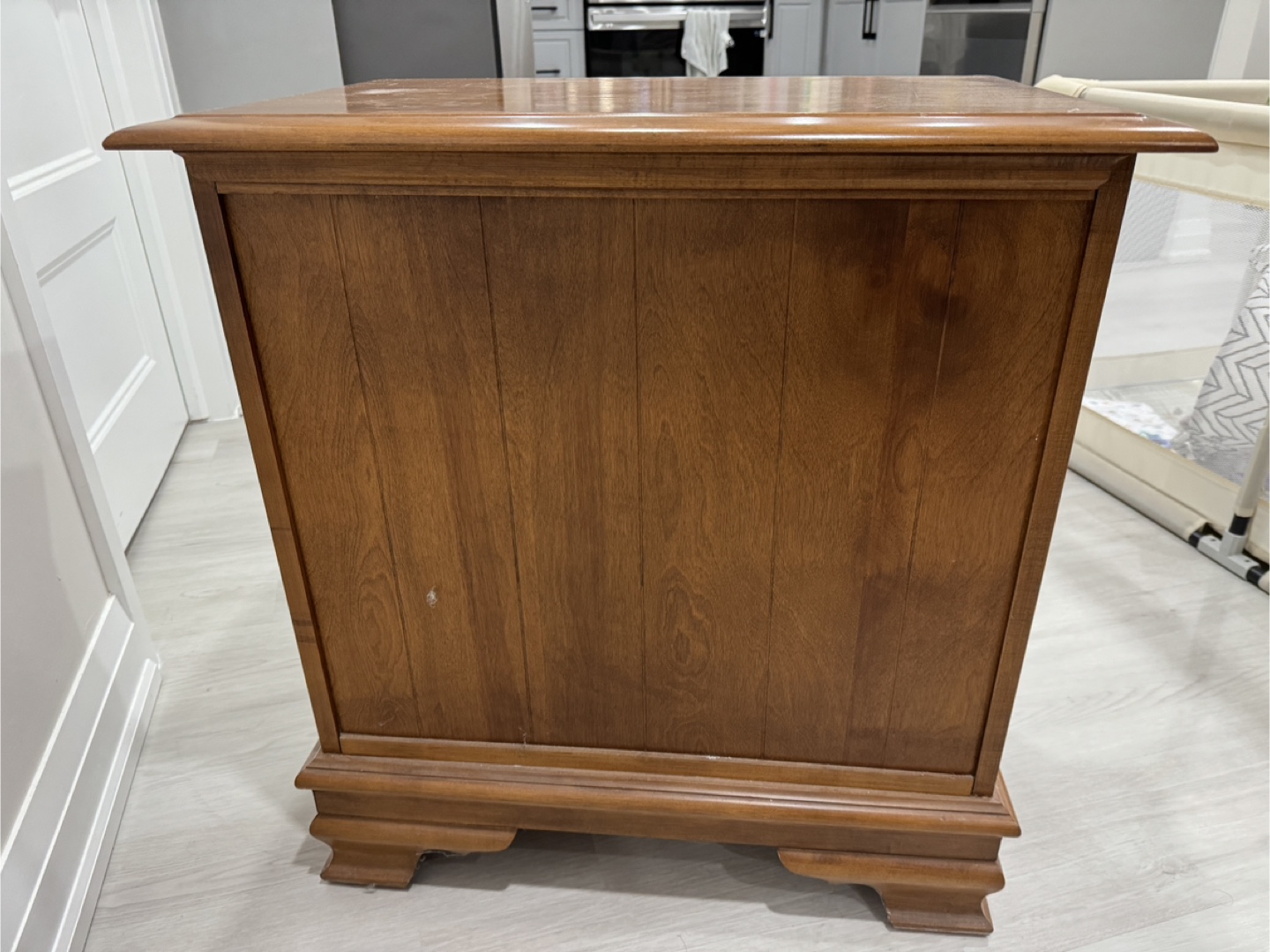 Vintage Wooden Nightstand with Drawer and Doors - photo 4