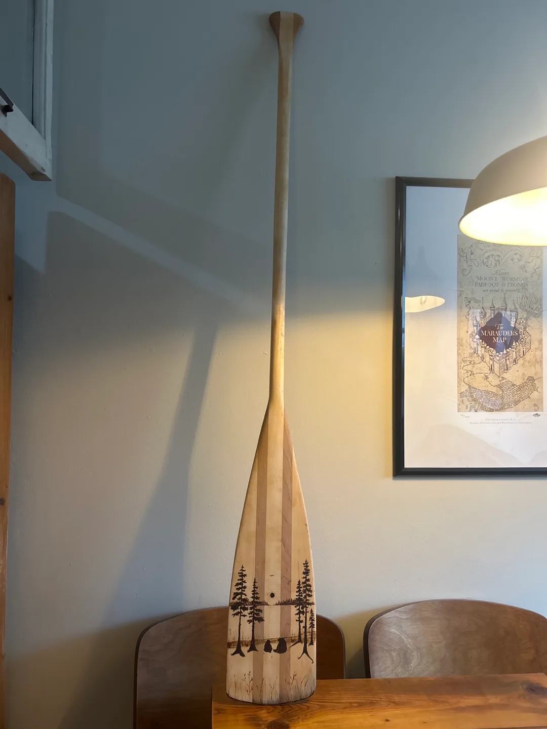 Wooden Paddle with Burned Design image indicator(2)