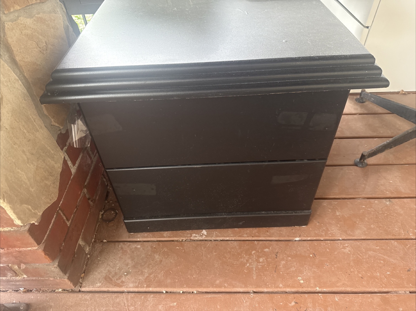 Black Two Drawer Side Table - photo 2