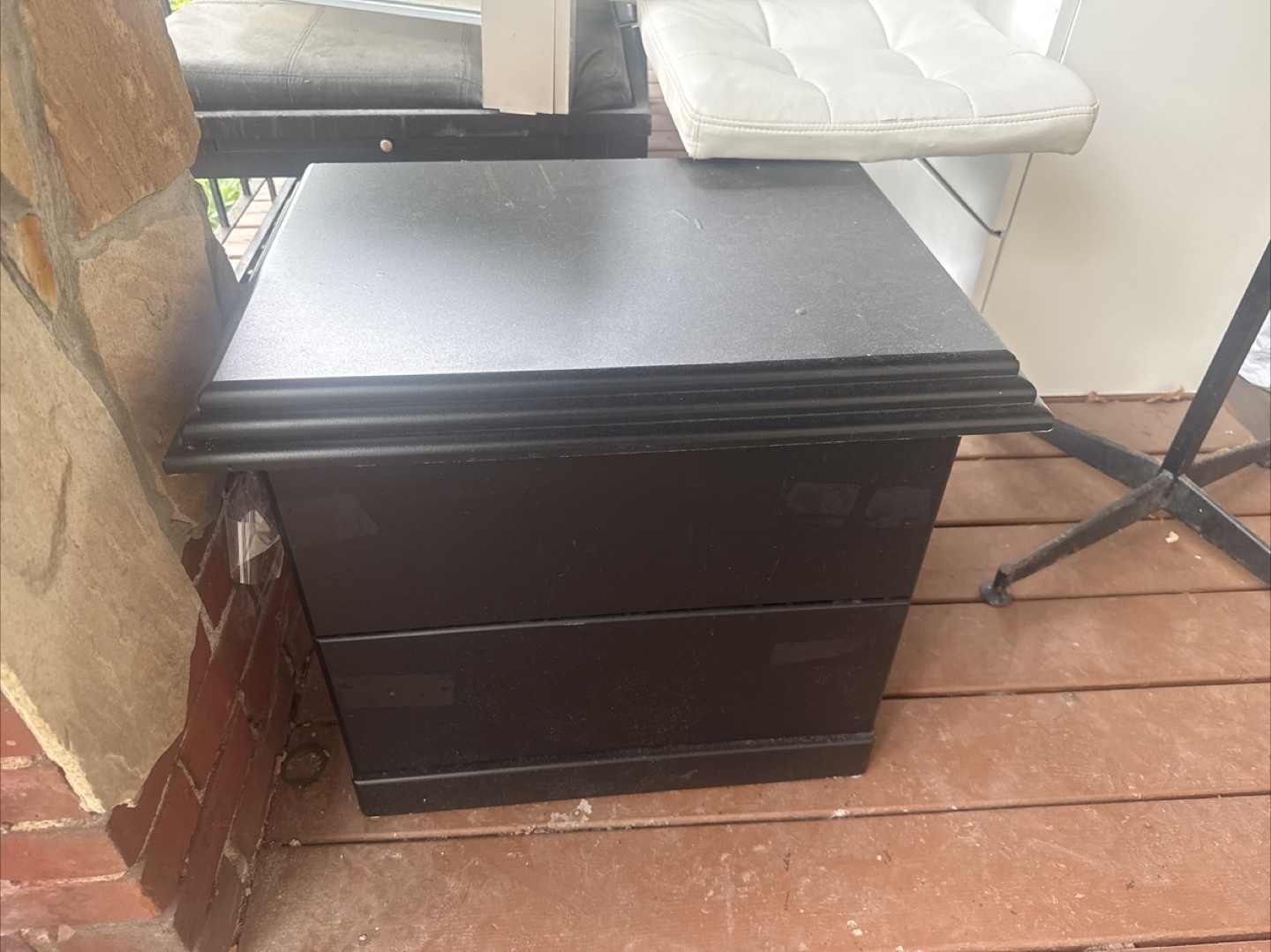 Black Two Drawer Side Table