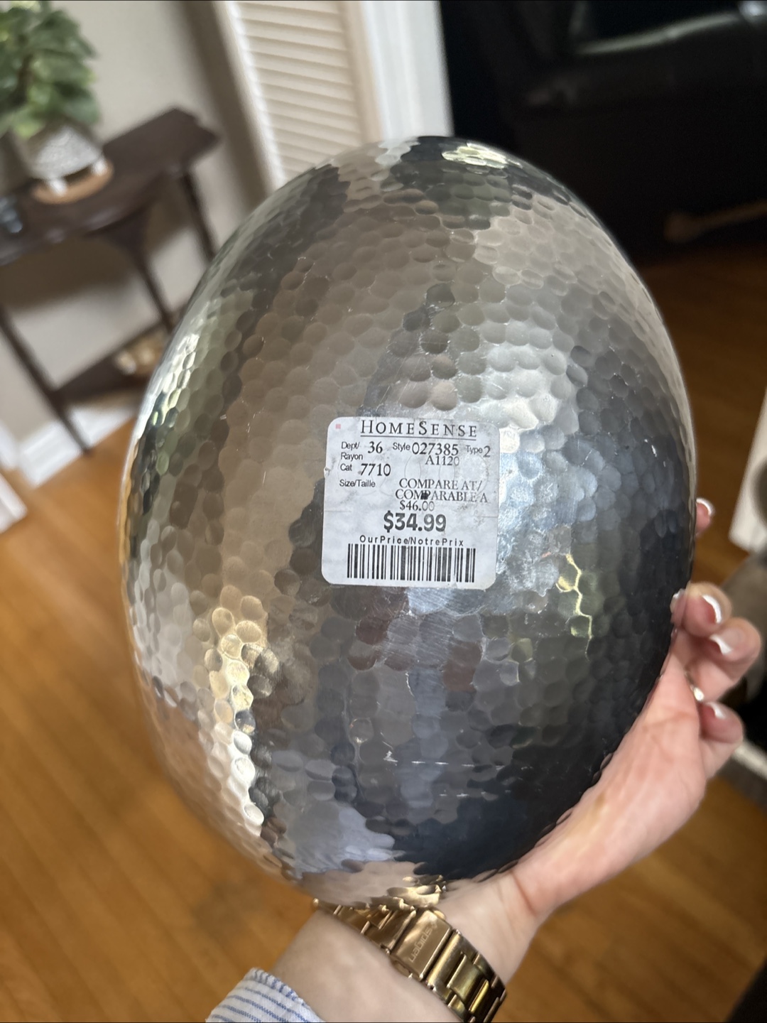 HomeSense Hammered Metal Bowl - photo 2