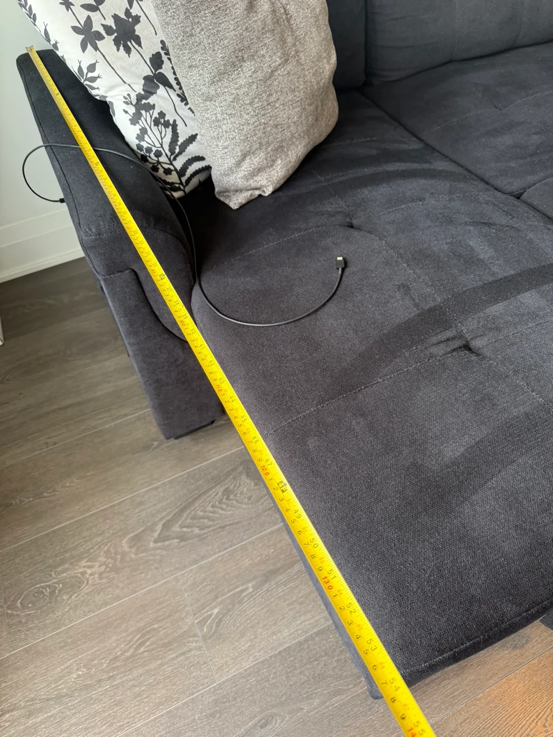 Sectional Sofabed with USB Charging and storage space image indicator(4)