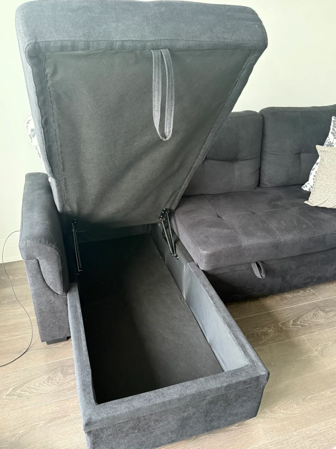 Sectional Sofabed with USB Charging and storage space image indicator(10)