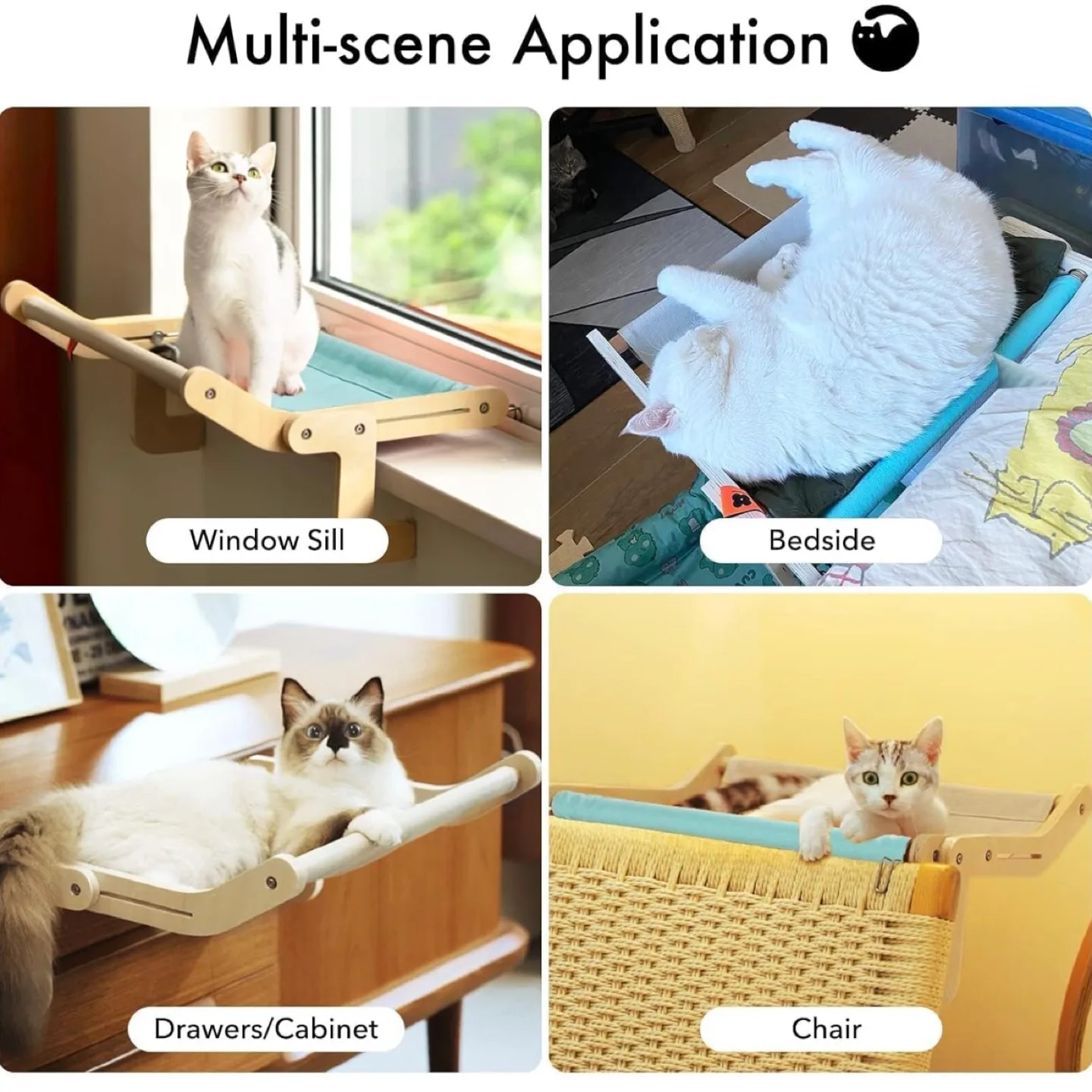 Cat Window Habitat Lounger Mount Hammock Window Seat Bed Frame image indicator(3)