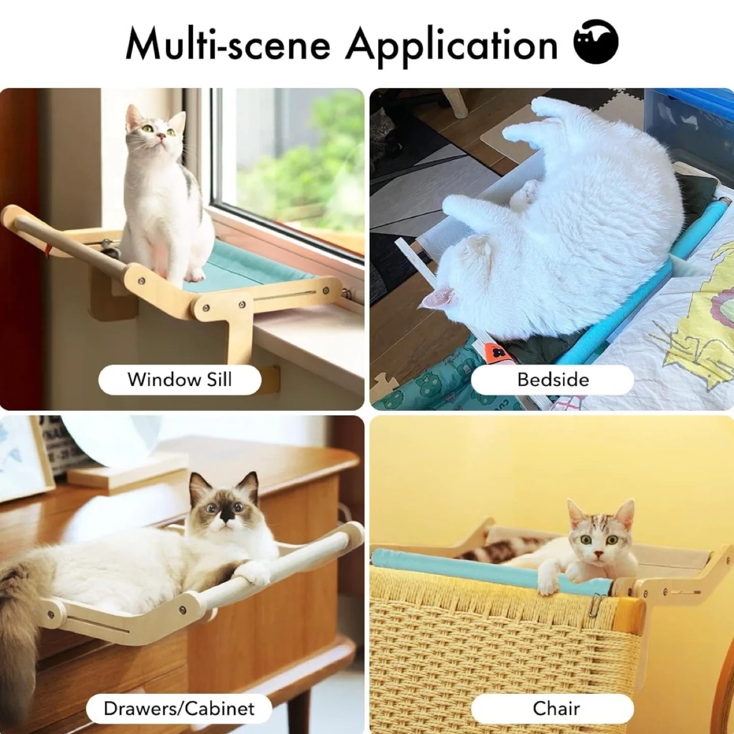 Cat Window Habitat Lounger Mount Hammock Window Seat Bed Fram image indicator(3)