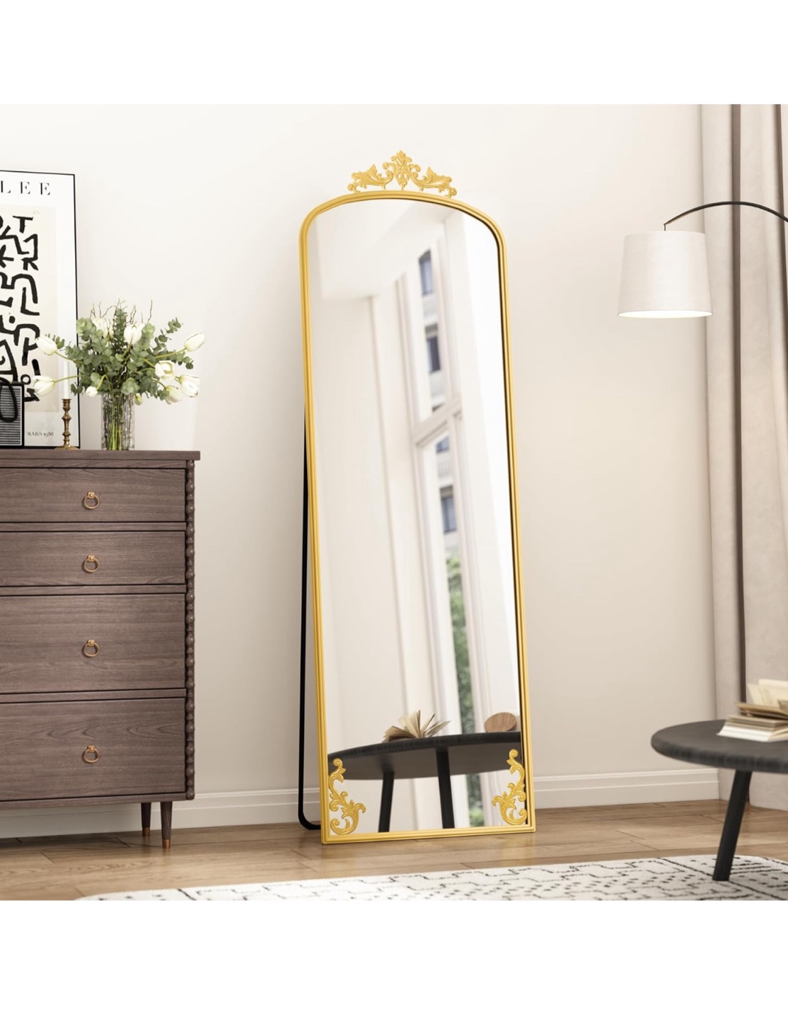Gold Framed Full Length Standing Mirror