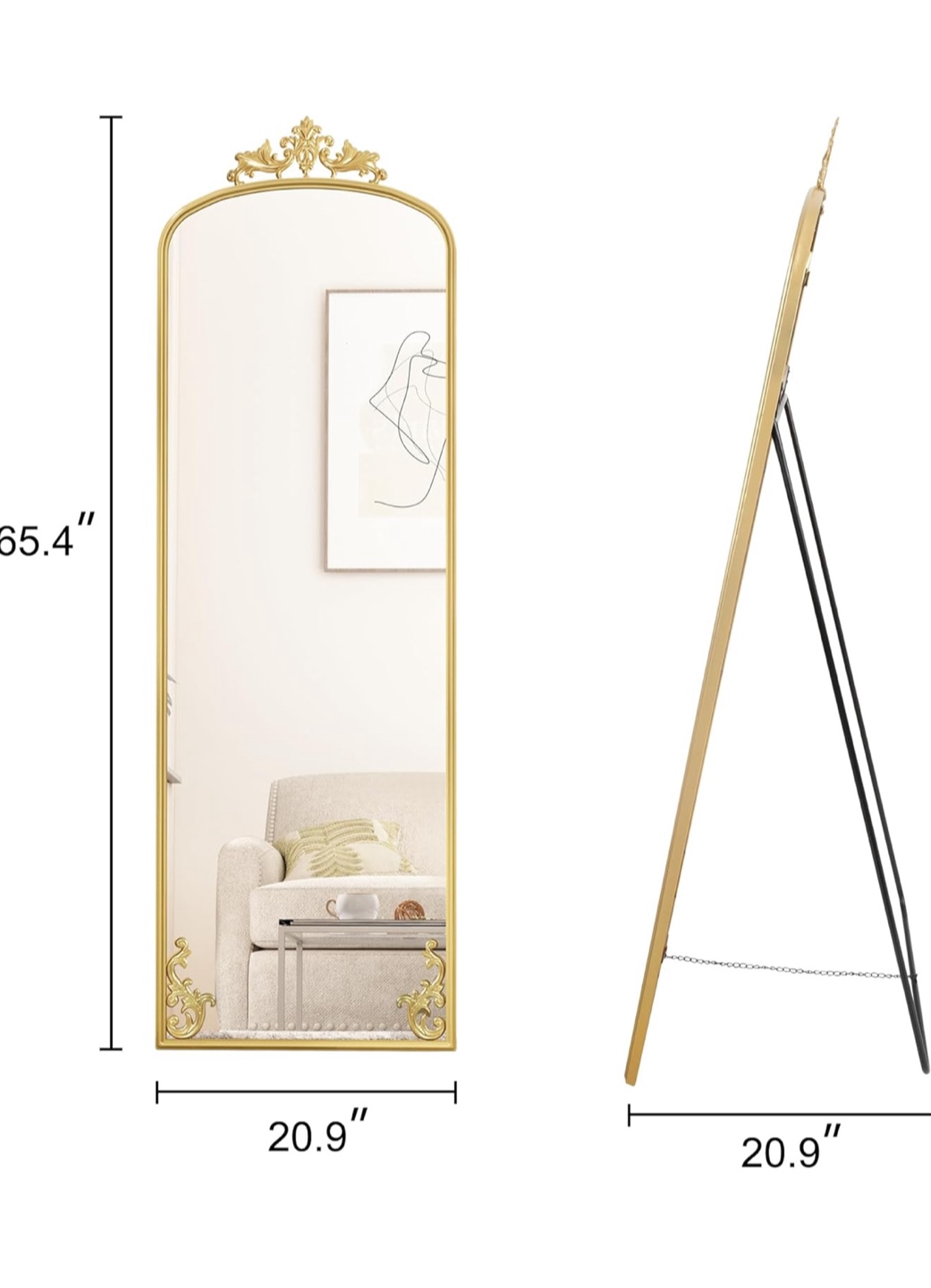 Gold Framed Full Length Standing Mirror - photo 3