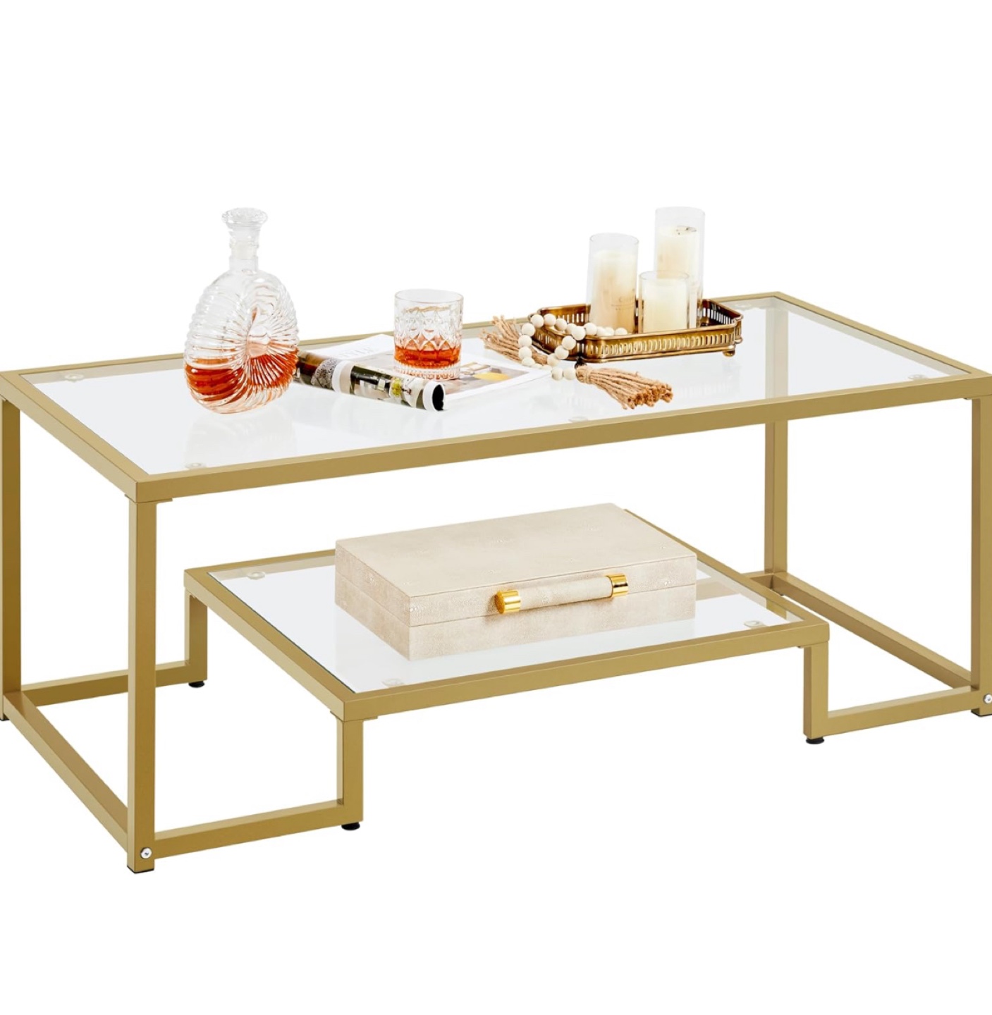 Gold and Glass Coffee Table