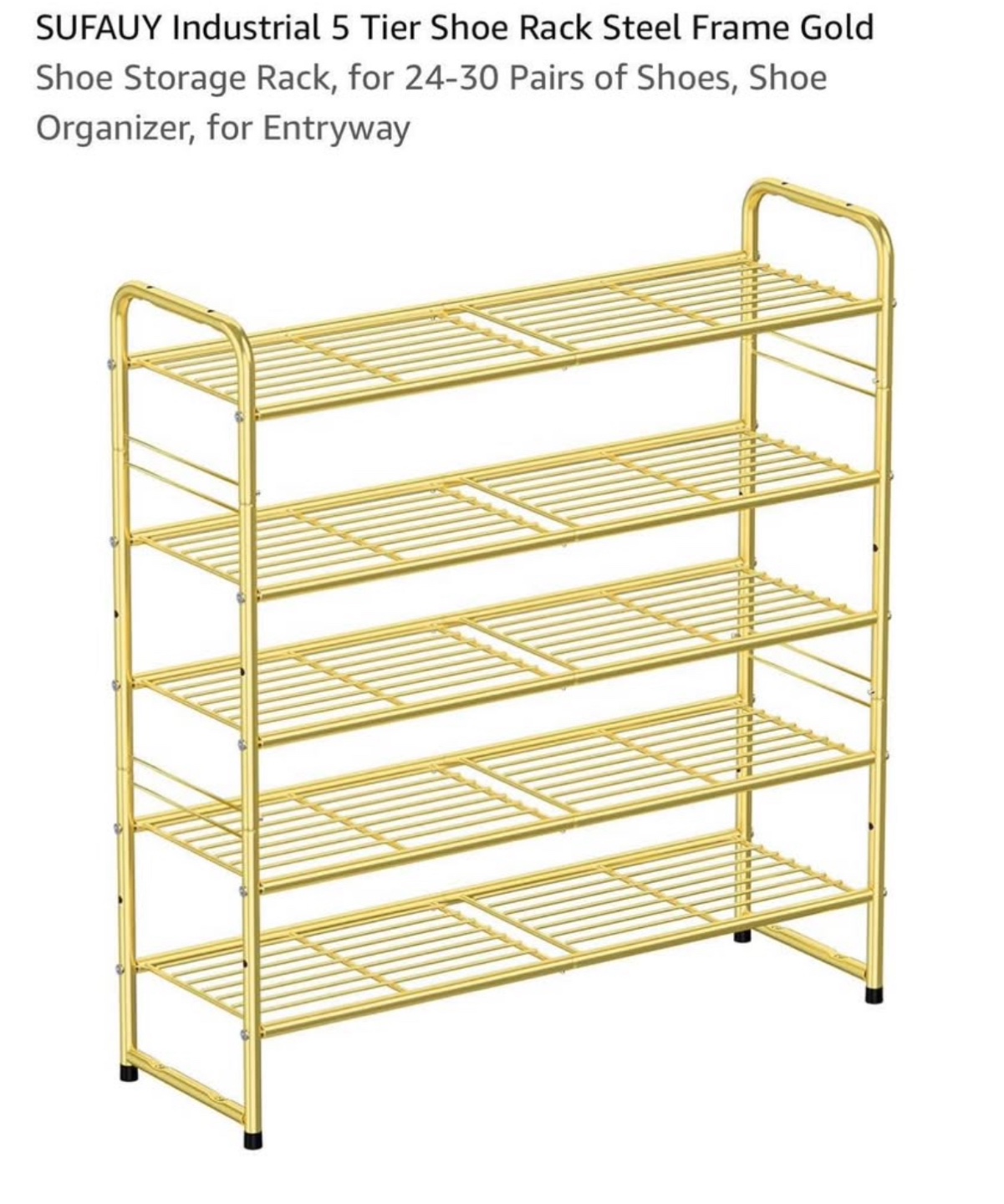 Gold 5-Tier Shoe Rack