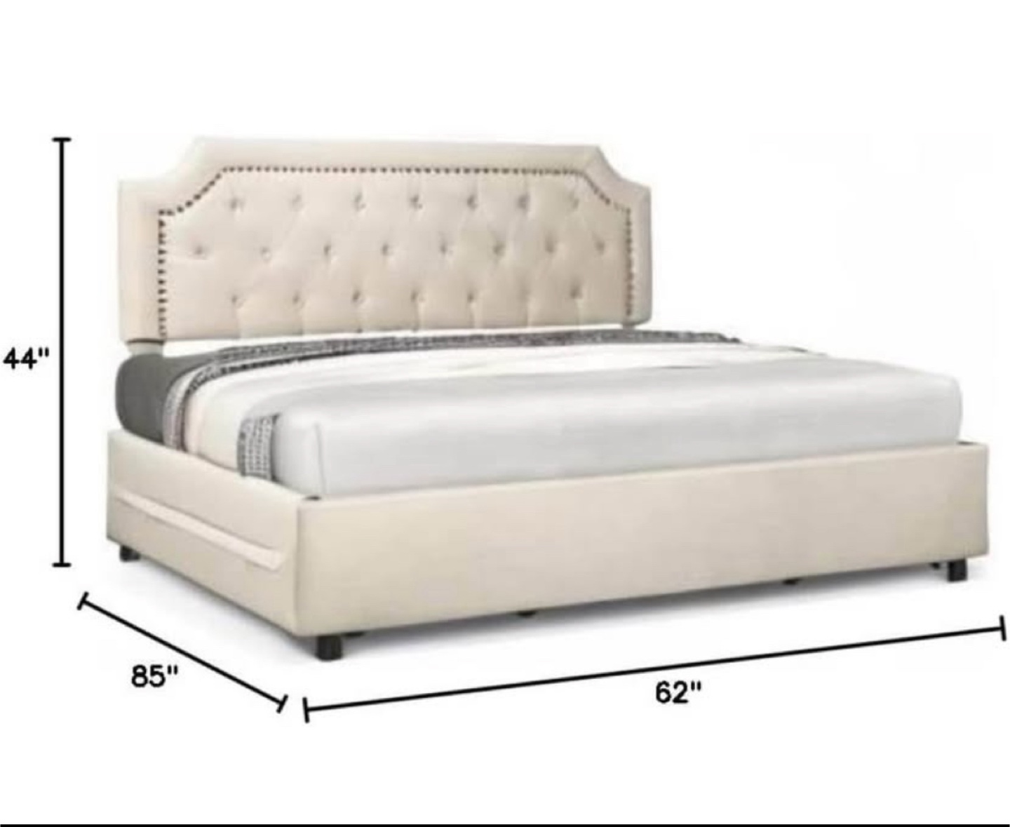 Queen Size Storage Bed Frame Upholstered