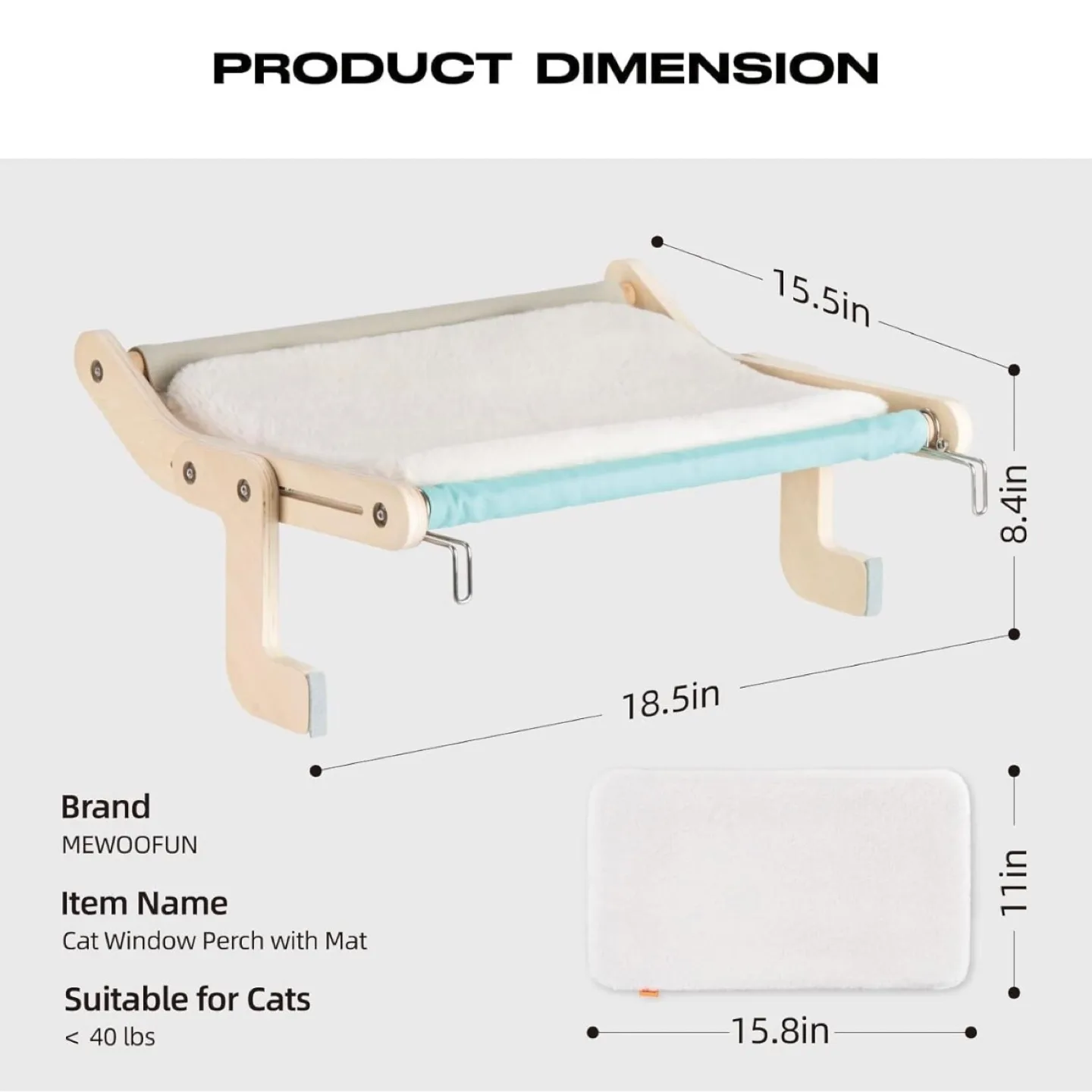 (Yellow with pad) Cat Window Perch Cat Window Hammock Seat image indicator(5)