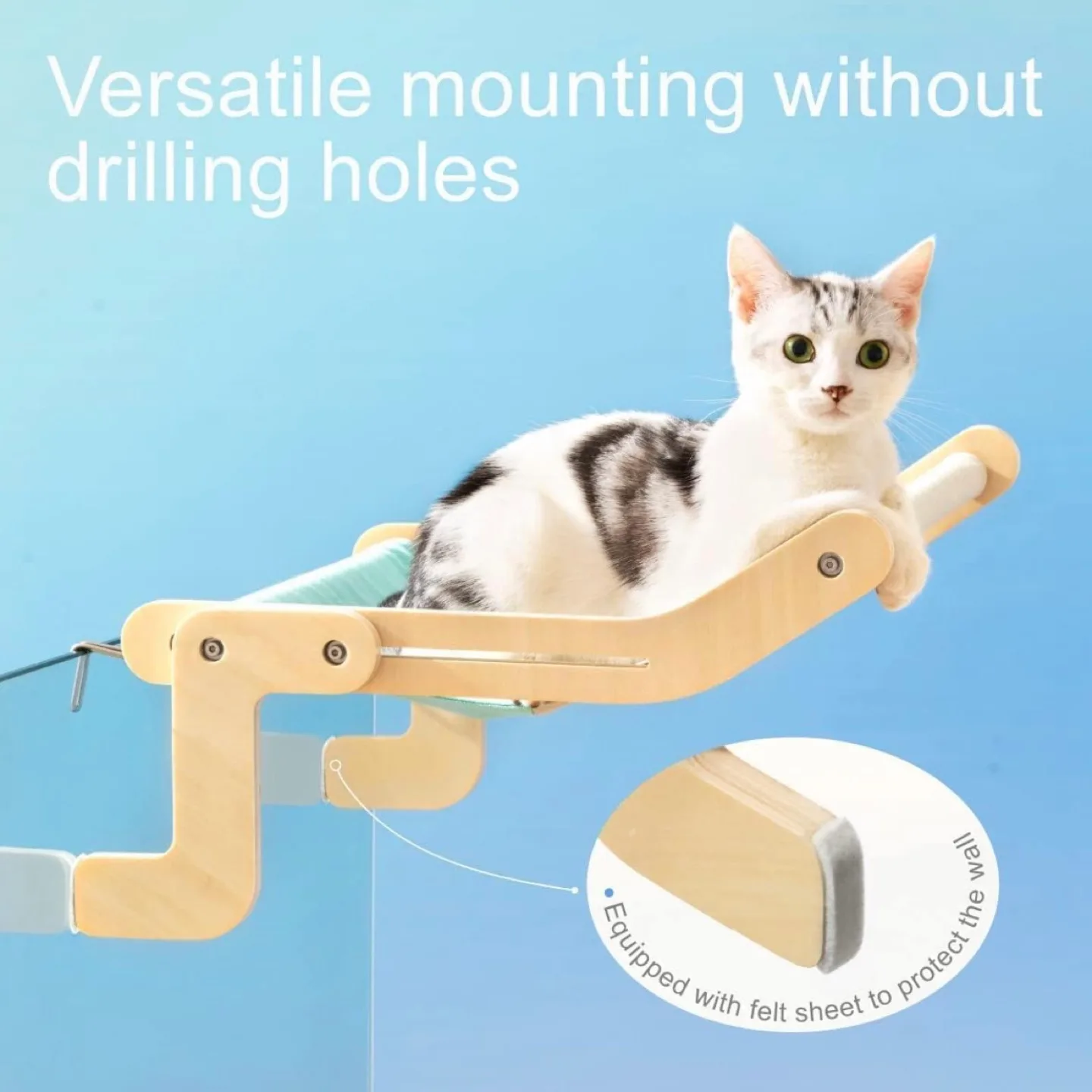 (Yellow with pad) Cat Window Perch Cat Window Hammock Seat image indicator(7)