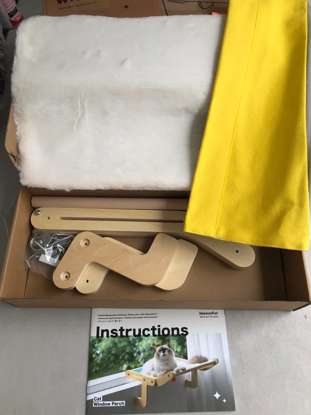 (Yellow with pad) Cat Window Perch Cat Window Hammock Seat image indicator(10)