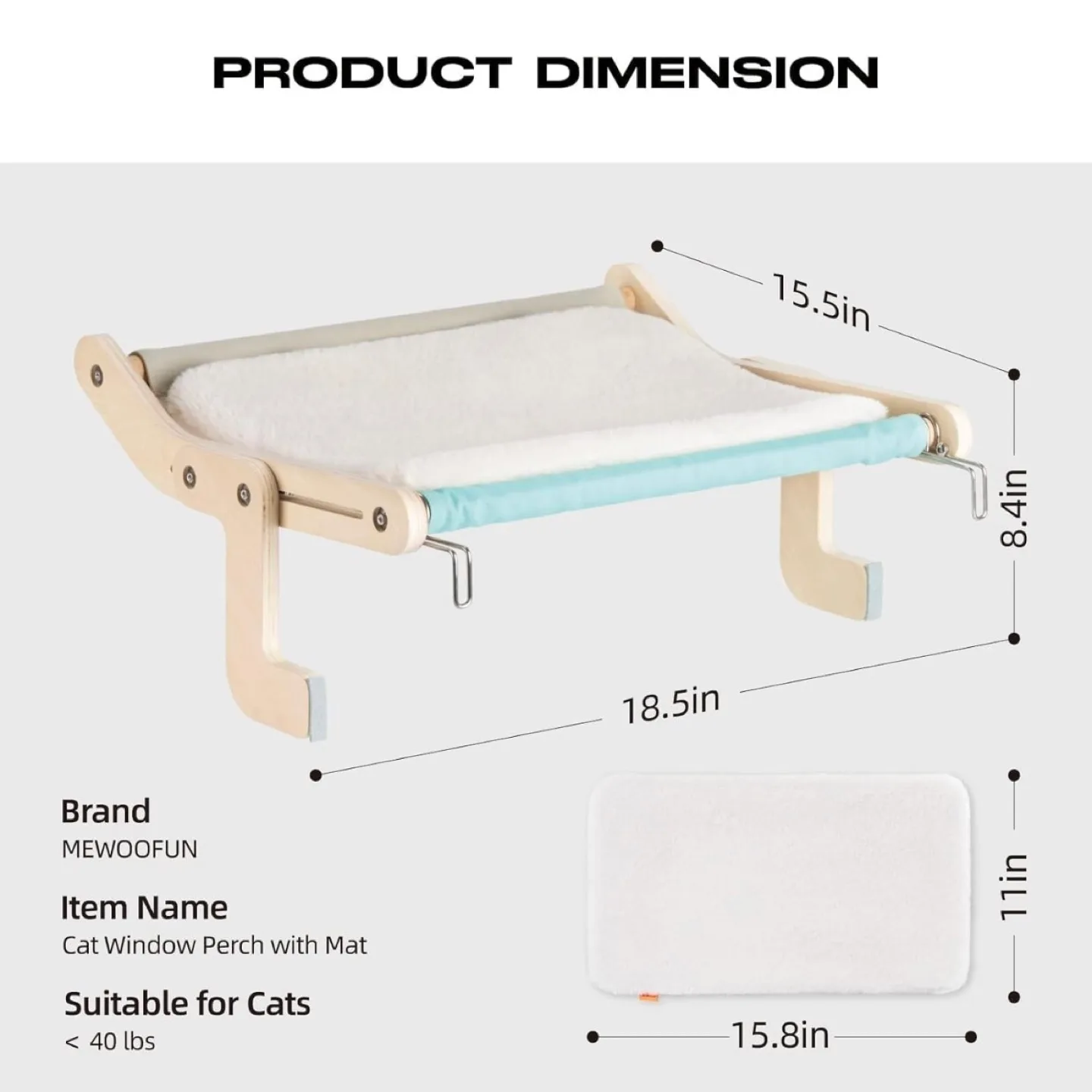 (Orange with pad) Cat Window Perch Cat Window Hammock Seat image indicator(6)