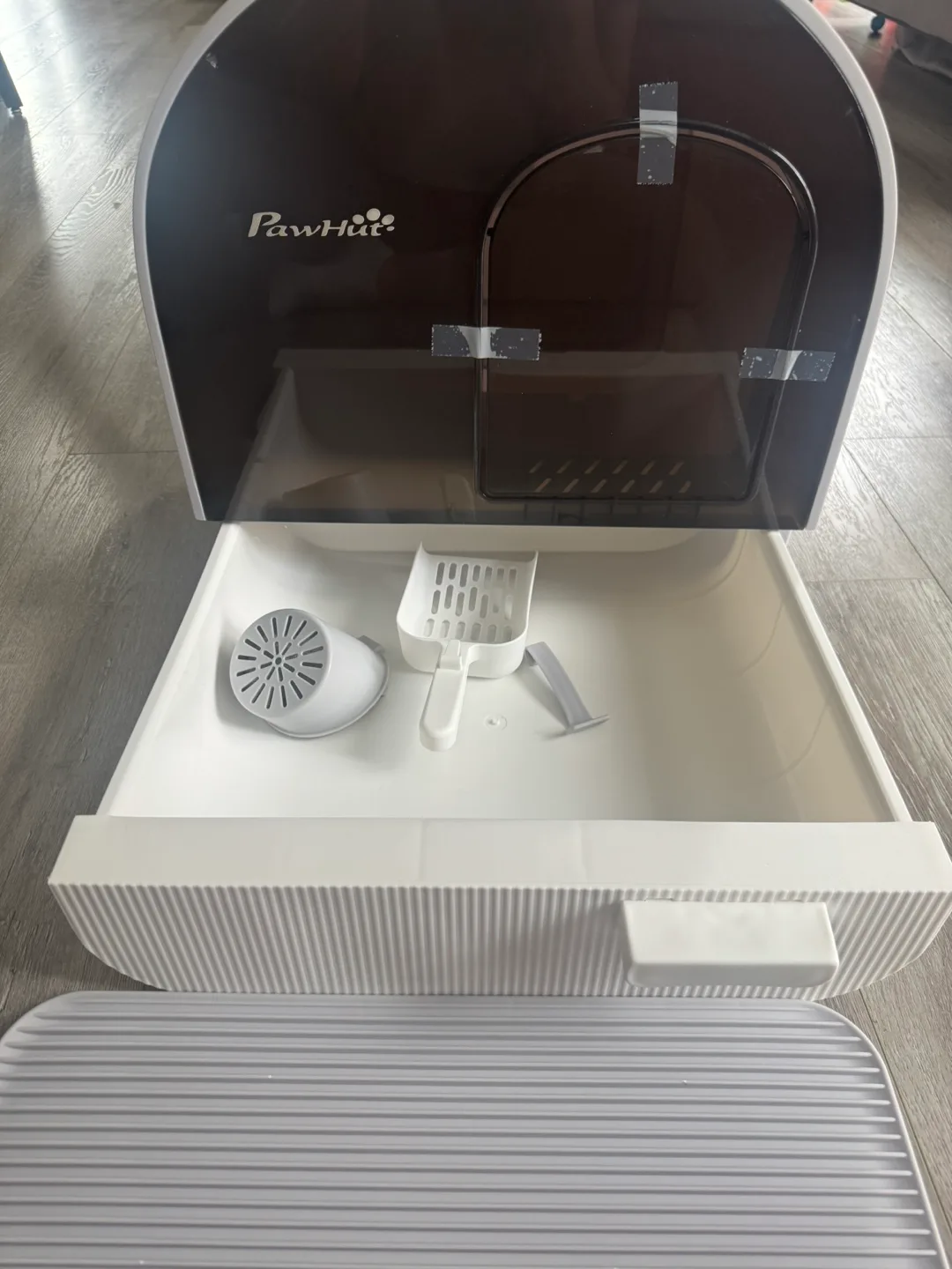 PAWHUT CAT LITTLE BOX W LID REMOVABLE TRAY + FILTER thumbnail
