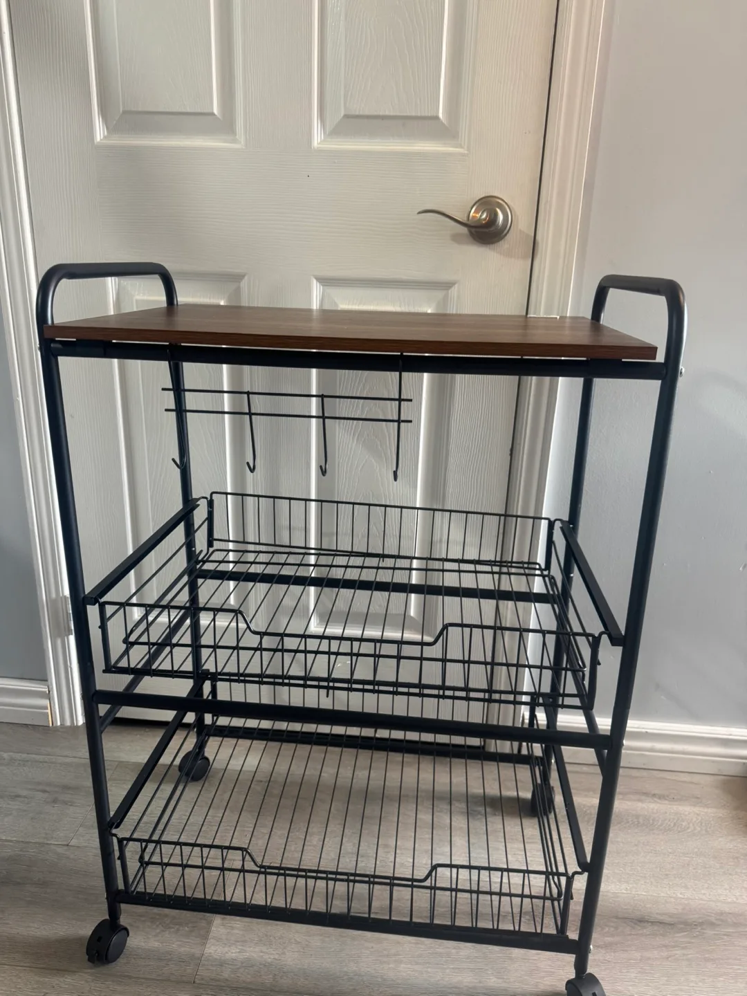 3-TIER ROLLING KITCHEN CART WITH STORAGE thumbnail