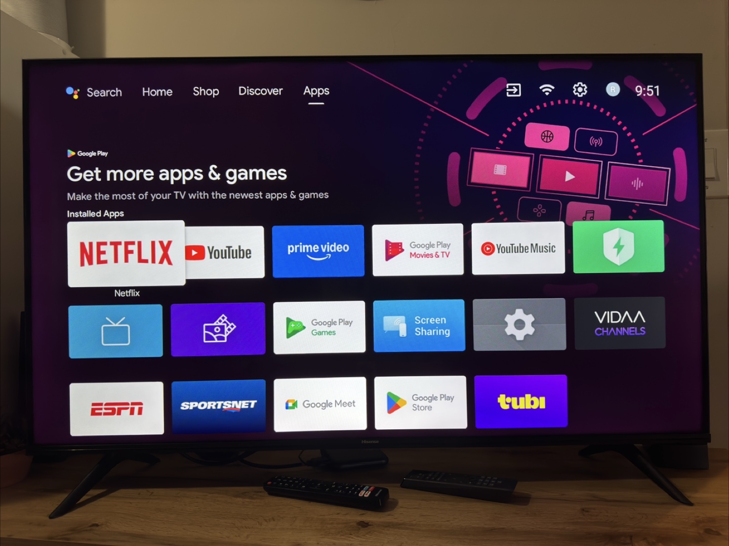 Flat Screen smart TV 50” TV stand included