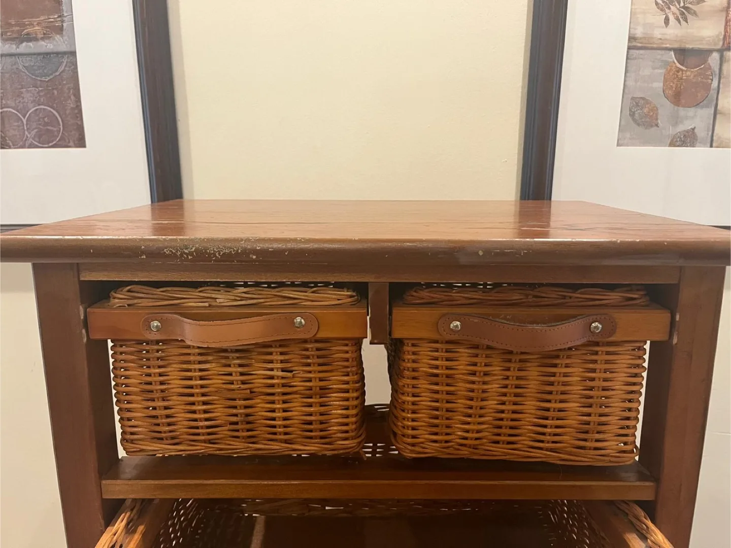 Beautiful rattan tall boy dresser $80 firm image indicator(8)