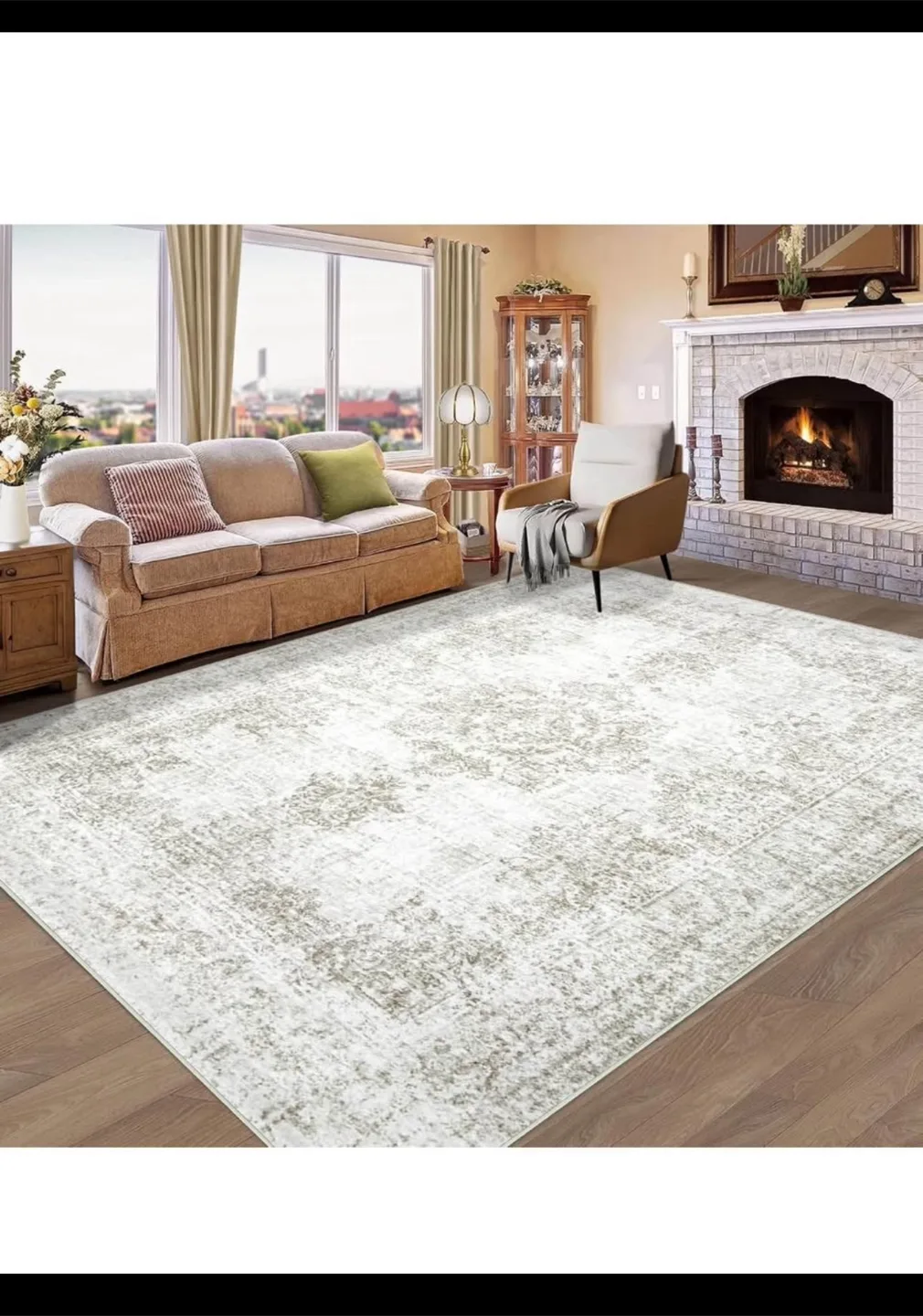 Vintage Rug - 6x9 Large Machine Washable Boho Moroccan Rug image indicator(2)