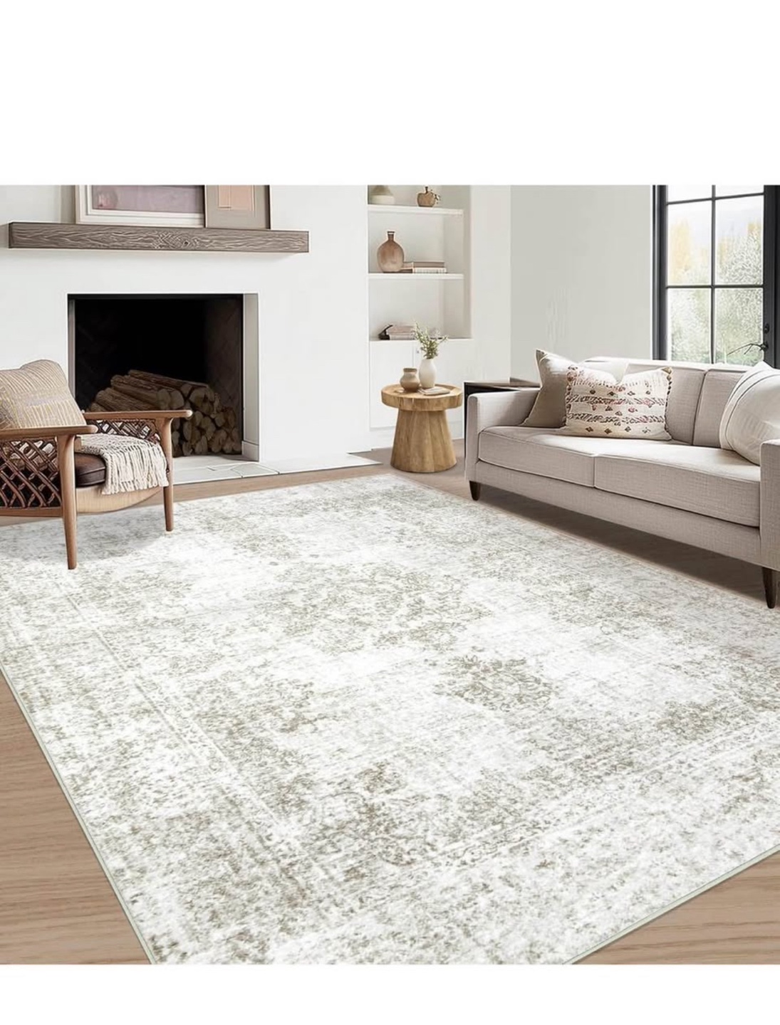 Vintage Rug - 6x9 Large Machine Washable Boho Moroccan Rug
