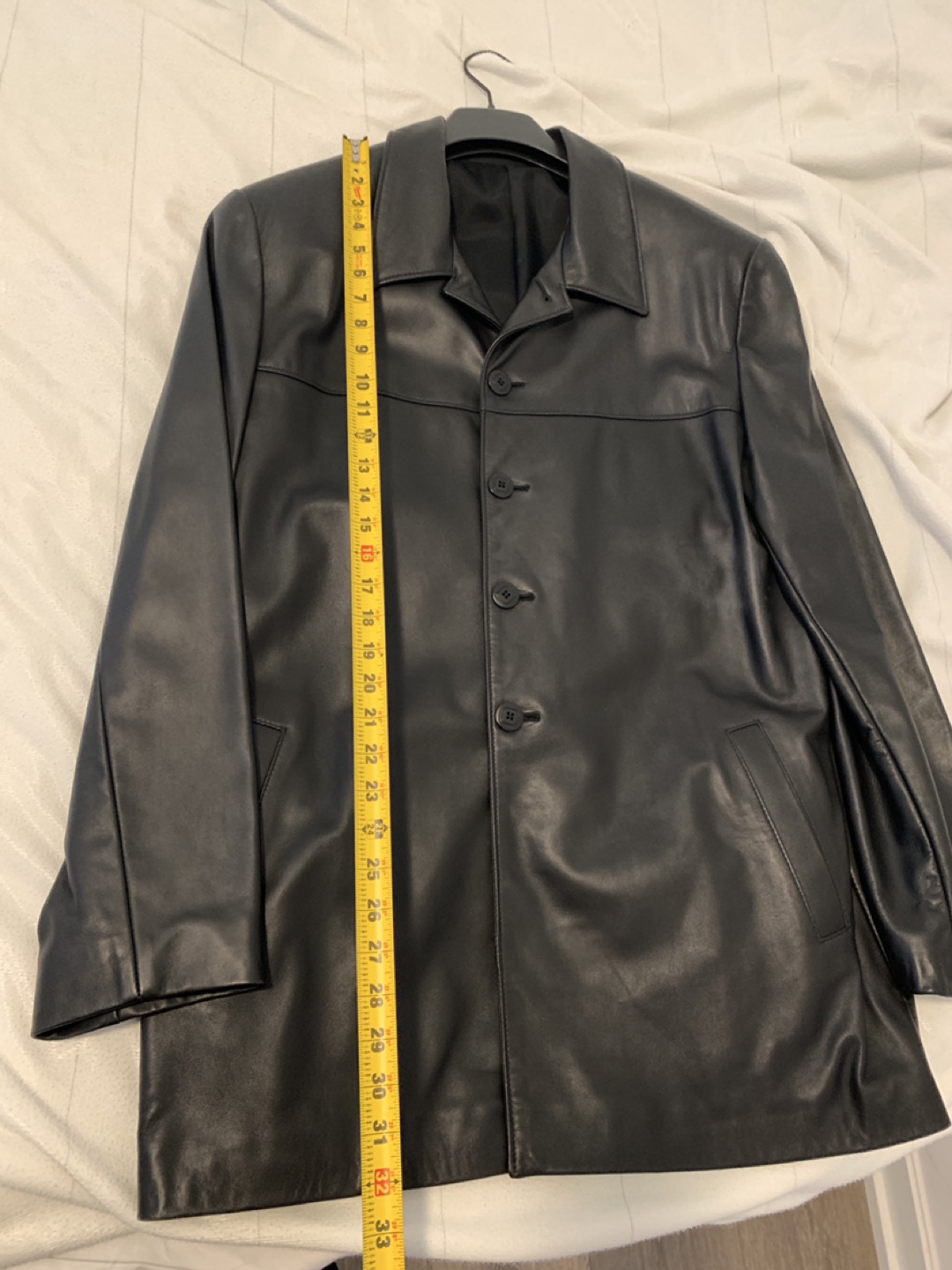 Brand new Men's Black Leather Jacket Size 40