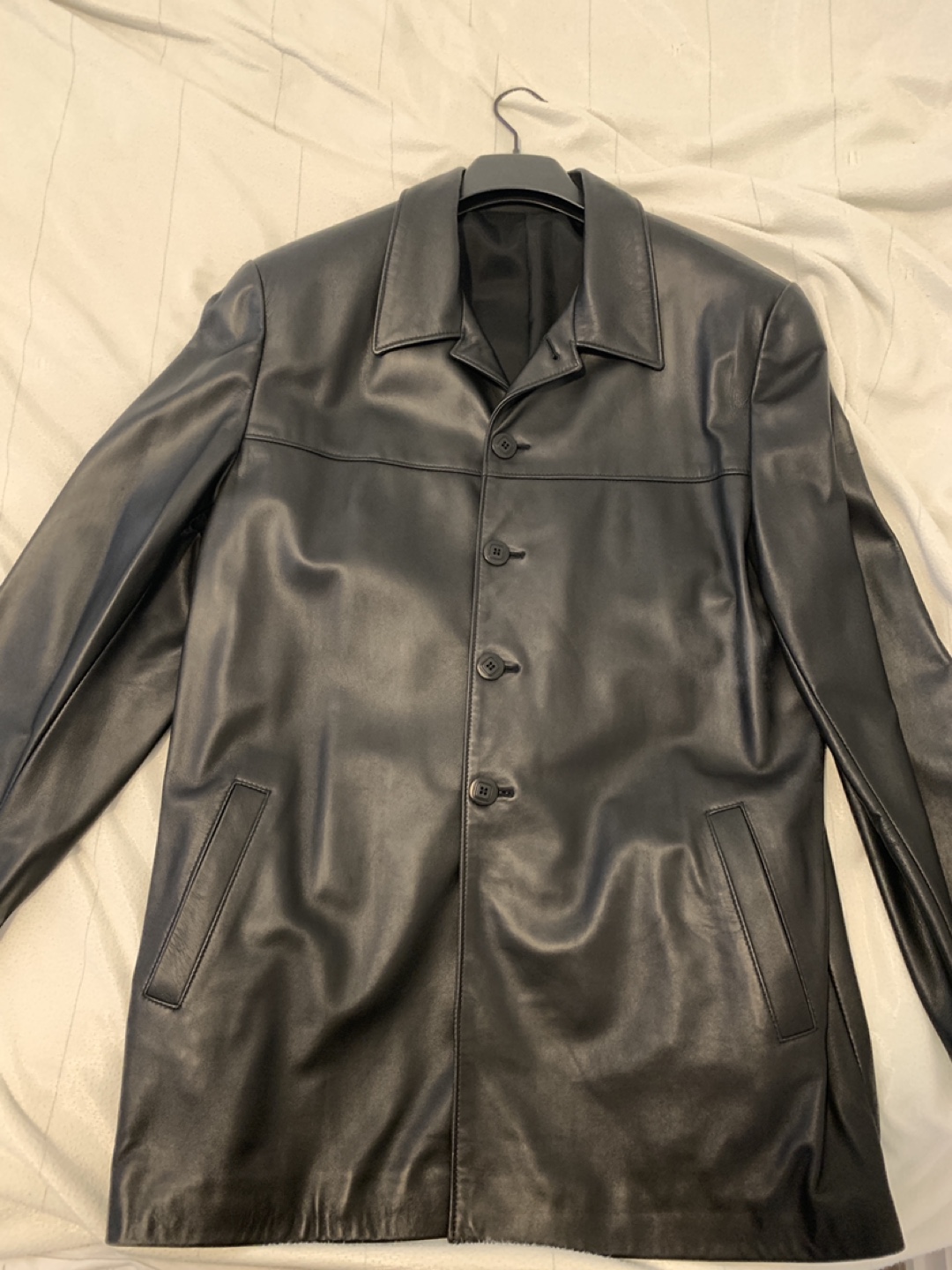 Brand new Men's Black Leather Jacket Size 40 - photo 3