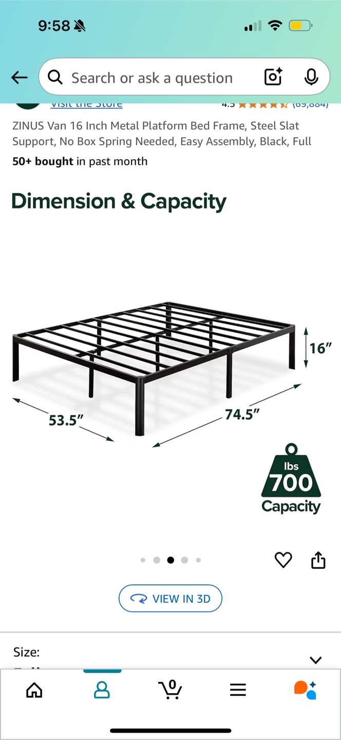 Full-sized Metal Platform Bed Frame