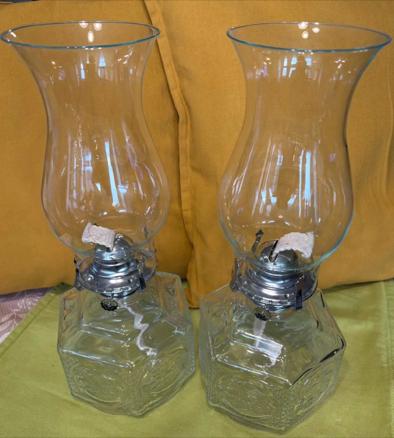 Pair of Vintage Lamplight Farms Large Oil Lamps thumbnail