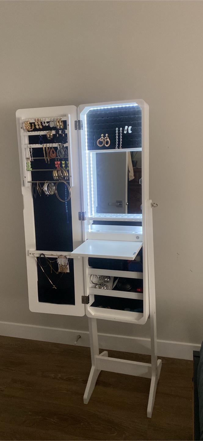 Standing Jewellery Mirror Amoire with Light up Mirror - photo 5