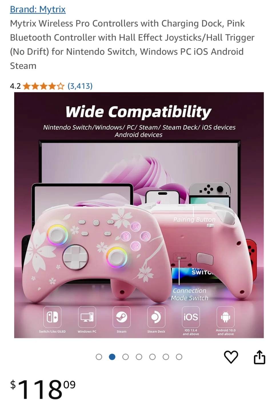 Mytrix Wireless Controller with Charging Dock image indicator(2)