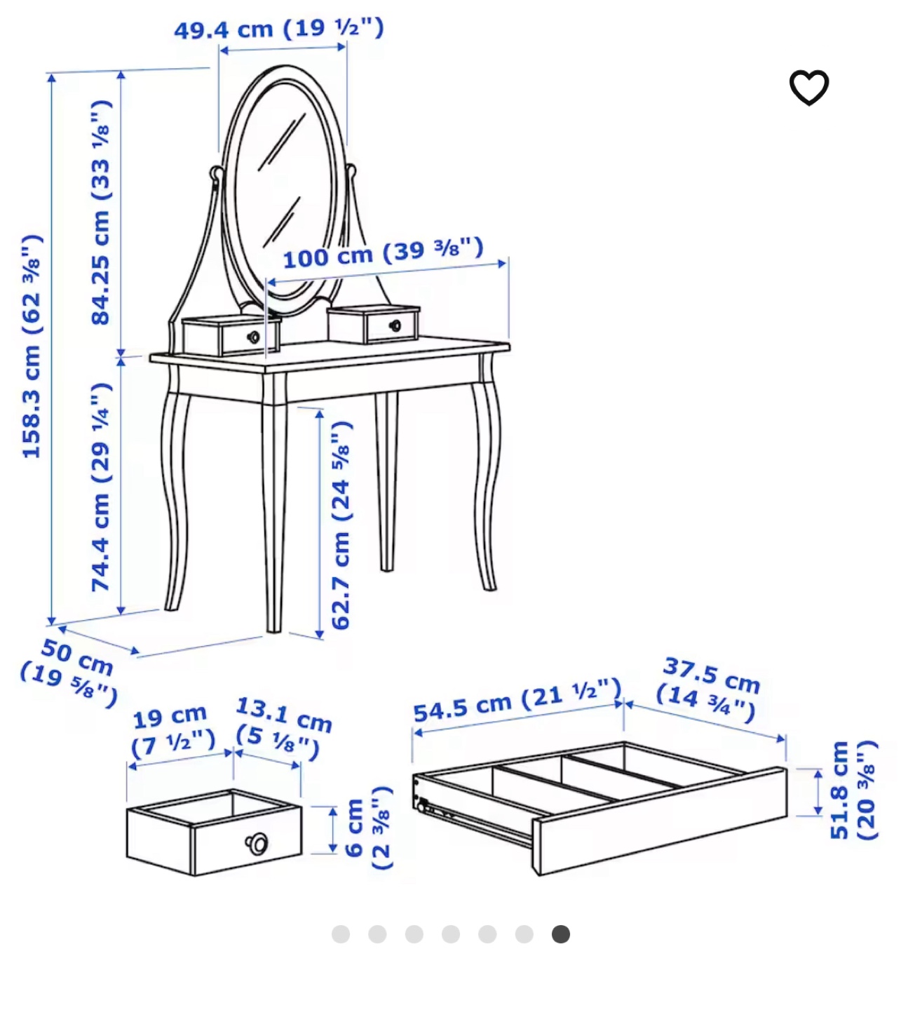 IKEA Hemnes Dressing Table with Mirror - photo 5