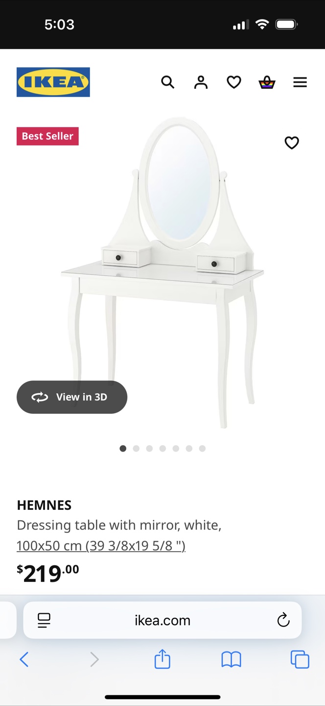 IKEA Hemnes Dressing Table with Mirror - photo 3