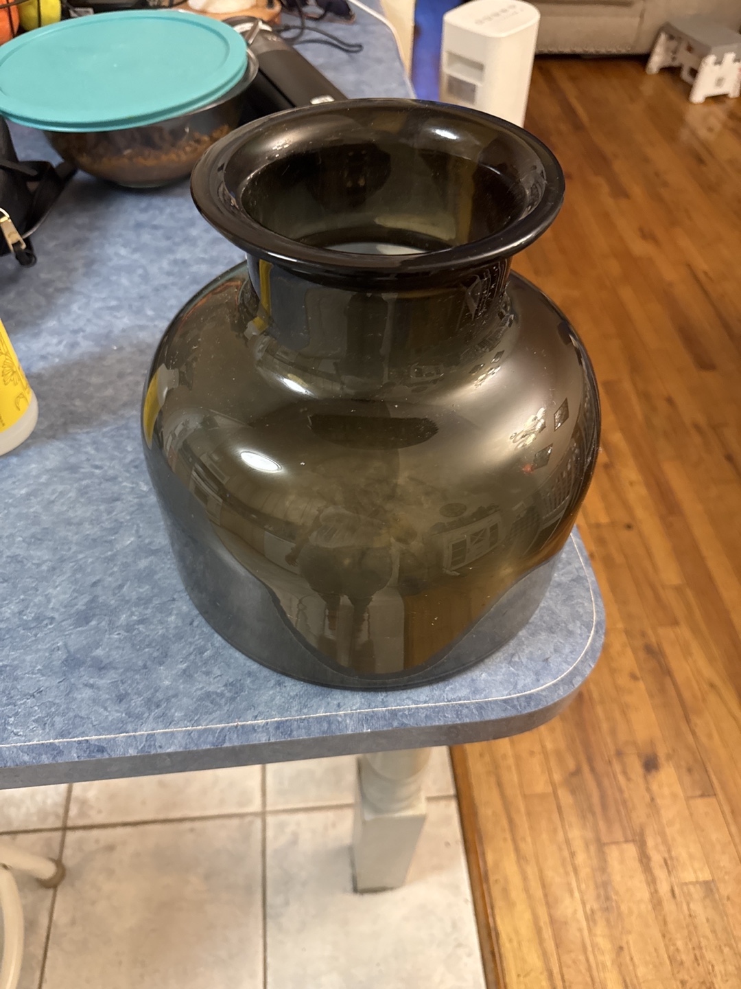 Dark Gray Glass Vase